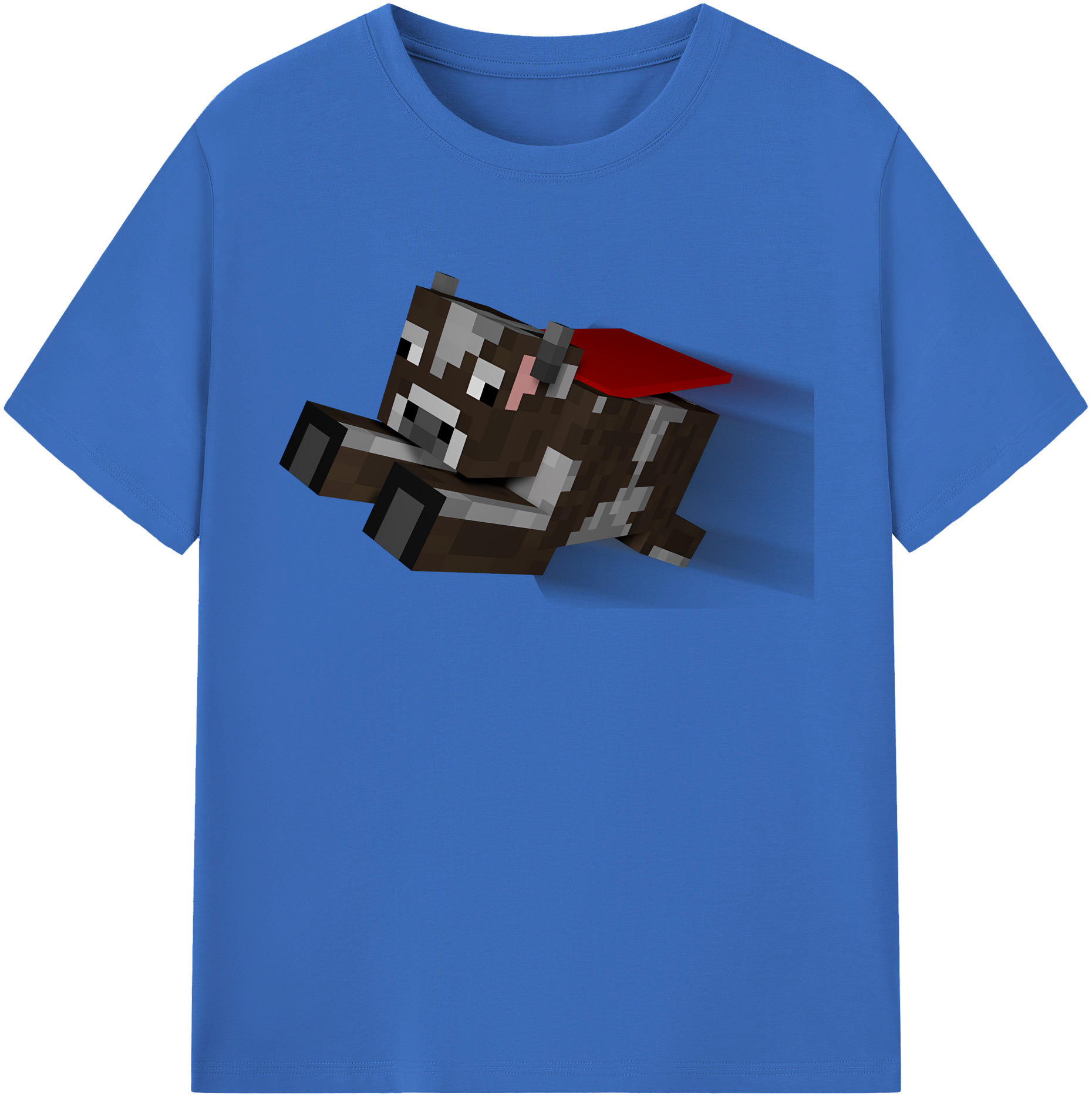 （画像用） マインクラフト ブロックの世界 Minecraft MC Block world 綿100％半袖Tシャツ（フロントプリント）
