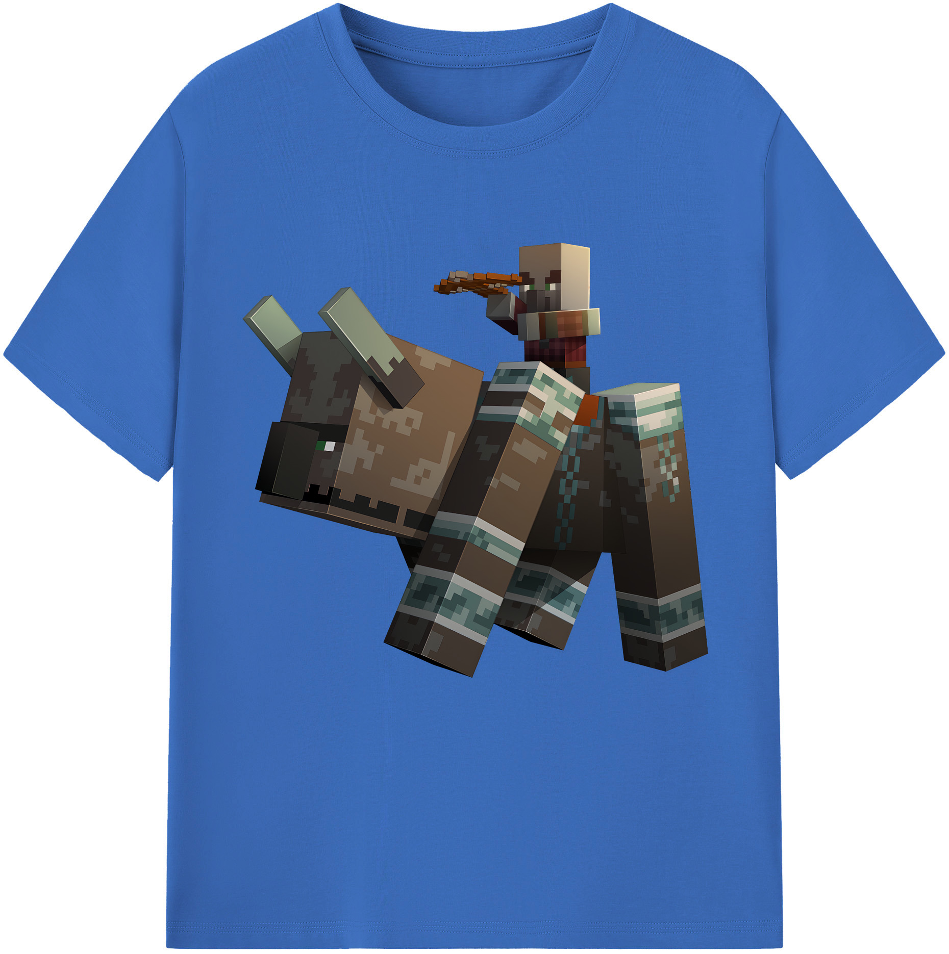 （画像用） マインクラフト ブロックの世界 Minecraft MC Block world 綿100％半袖Tシャツ（フロントプリント）