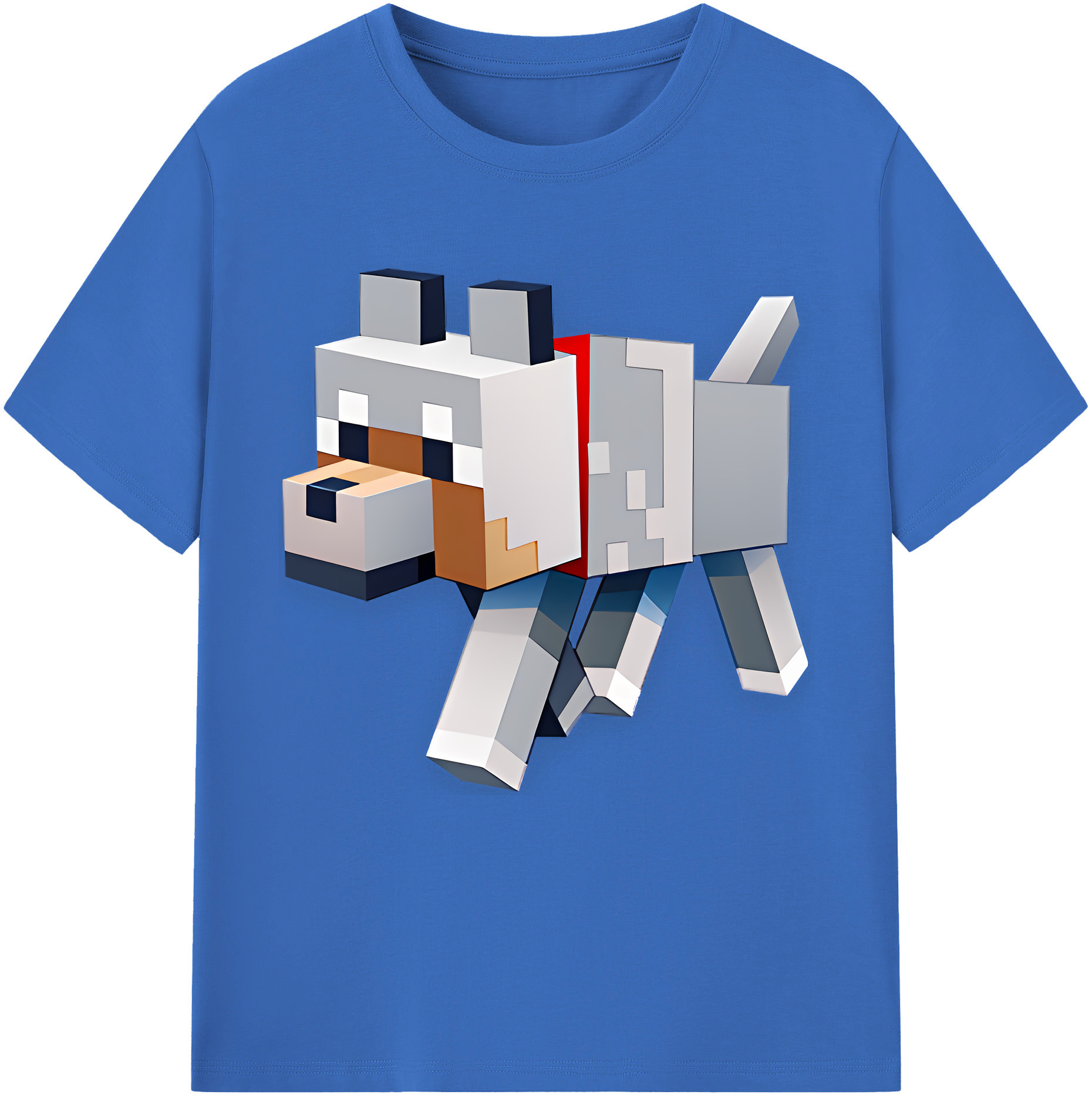 （画像用） マインクラフト ブロックの世界 Minecraft MC Block world 綿100％半袖Tシャツ（フロントプリント）