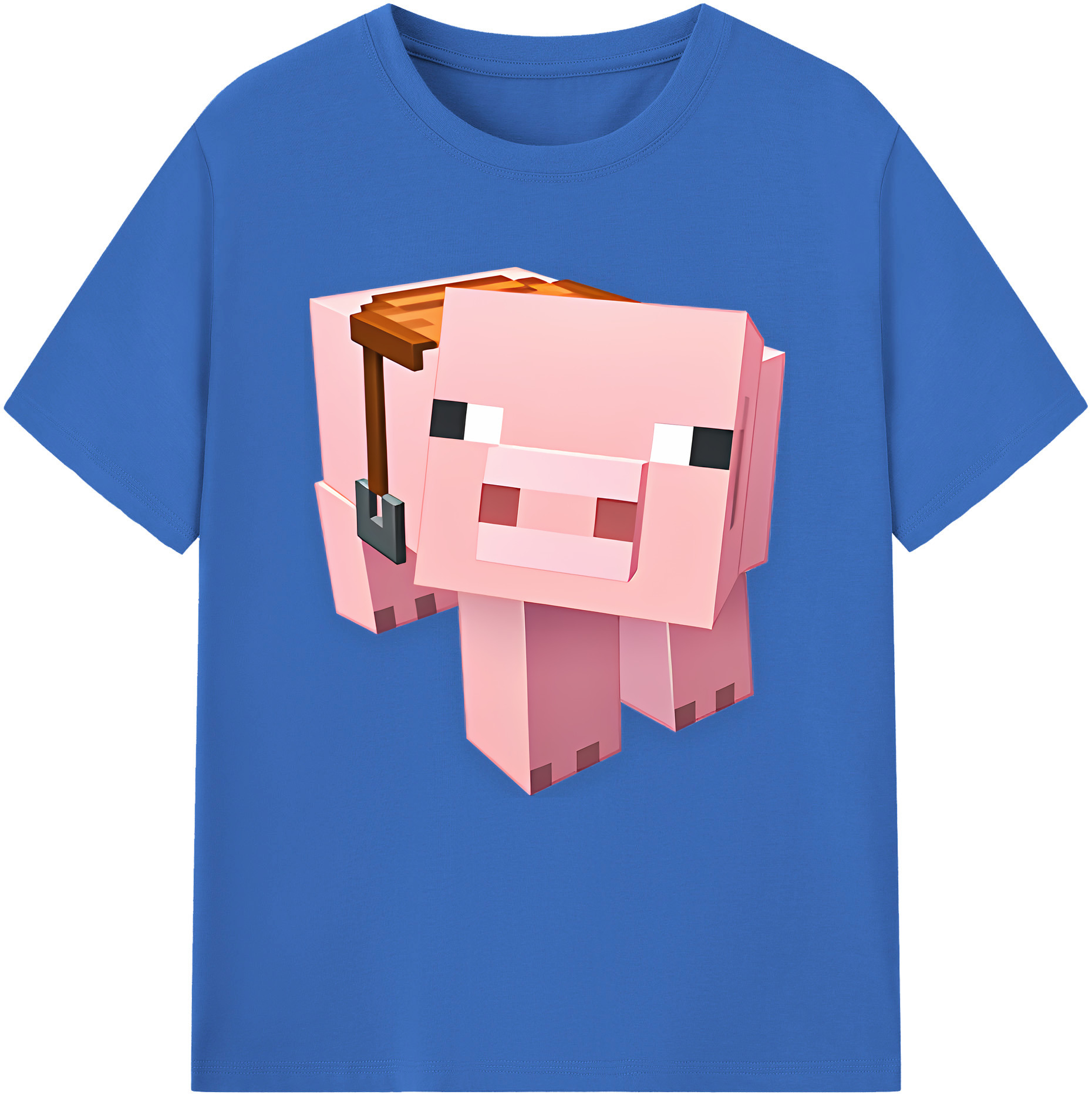 （画像用） マインクラフト ブロックの世界 Minecraft MC Block world 綿100％半袖Tシャツ（フロントプリント）