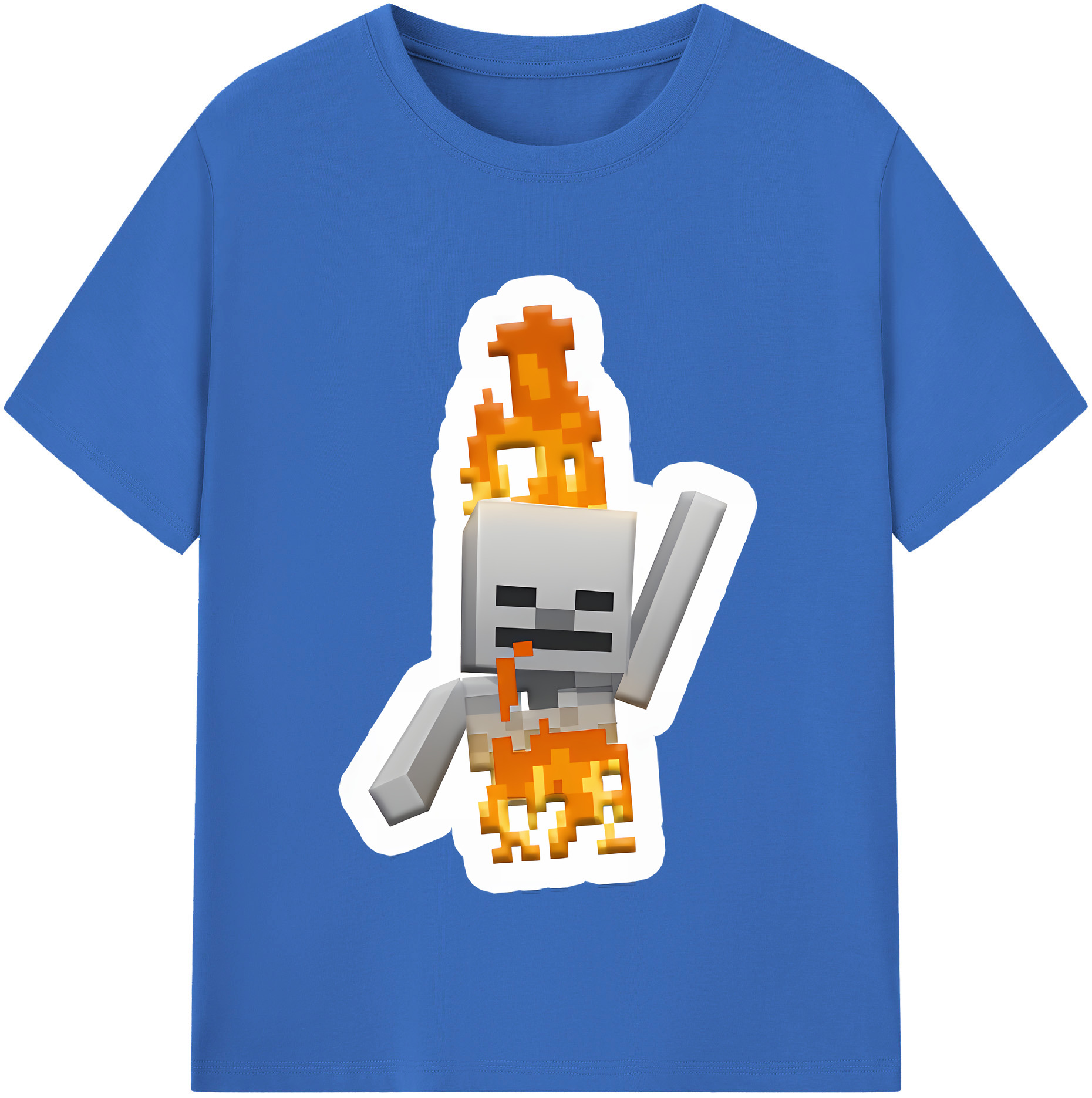 （画像用） マインクラフト ブロックの世界 Minecraft MC Block world 綿100％半袖Tシャツ（フロントプリント）