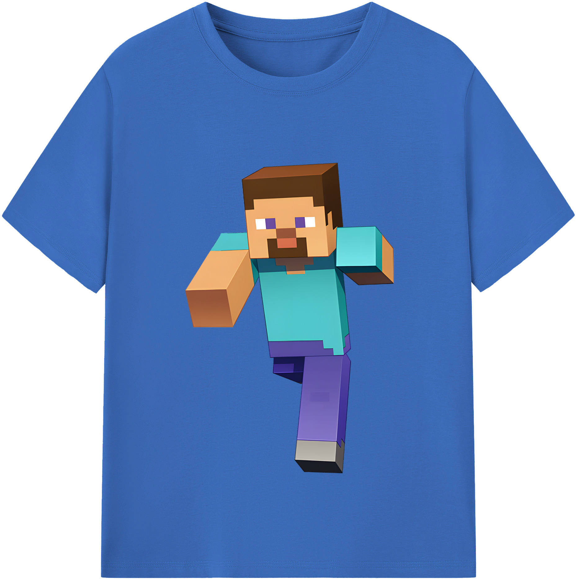 （画像用） マインクラフト ブロックの世界 Minecraft MC Block world 綿100％半袖Tシャツ（フロントプリント）