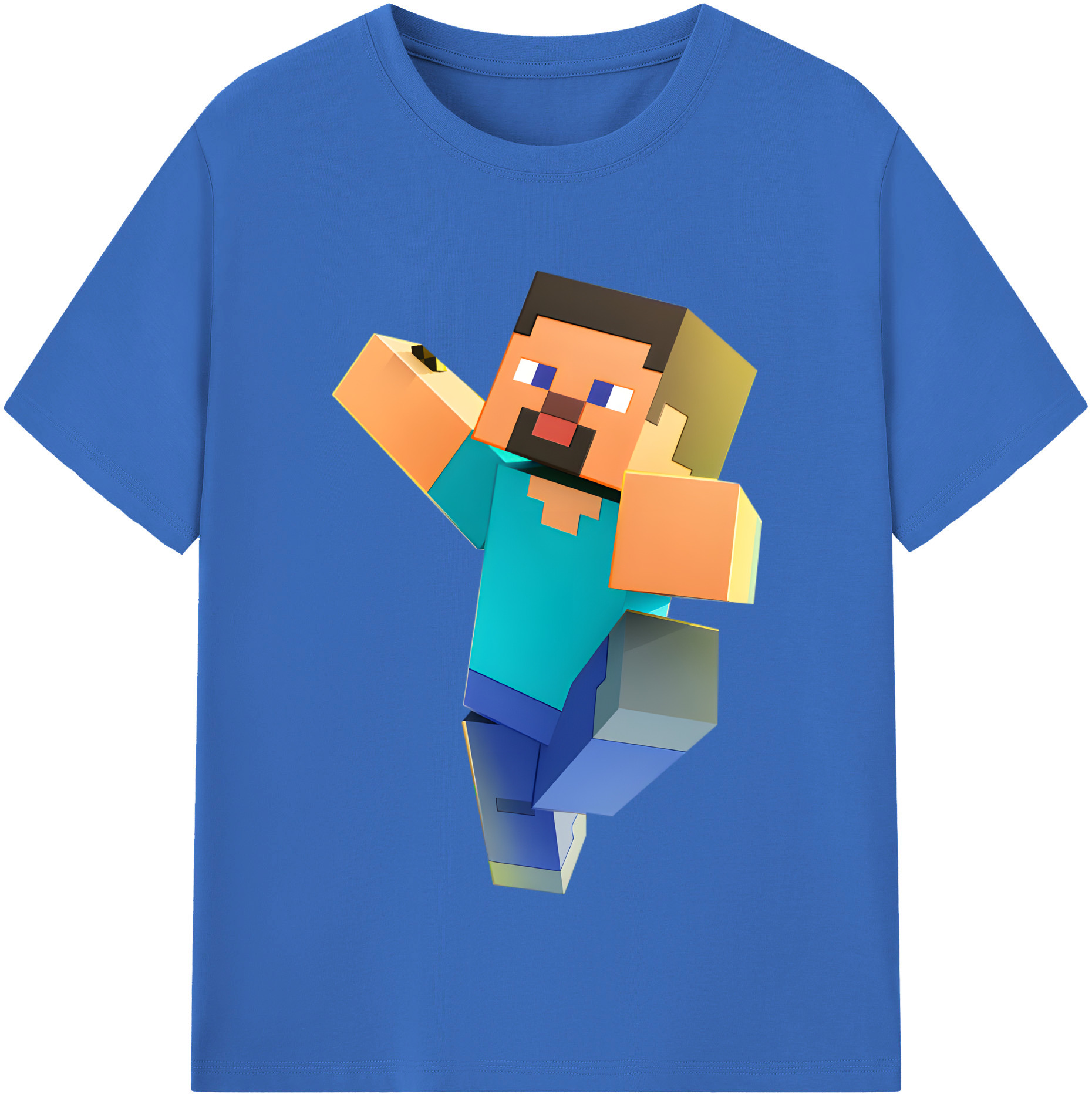 （画像用） マインクラフト ブロックの世界 Minecraft MC Block world 綿100％半袖Tシャツ（フロントプリント）