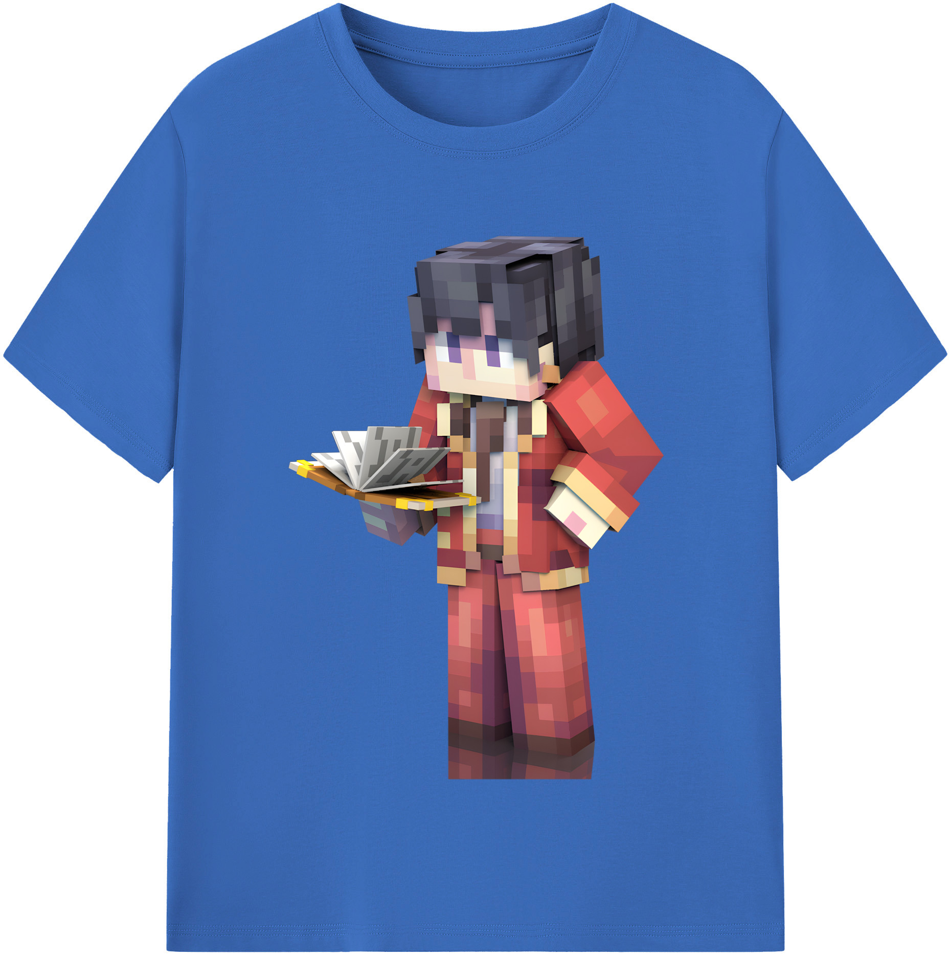 （画像用） マインクラフト ブロックの世界 Minecraft MC Block world 綿100％半袖Tシャツ（フロントプリント）
