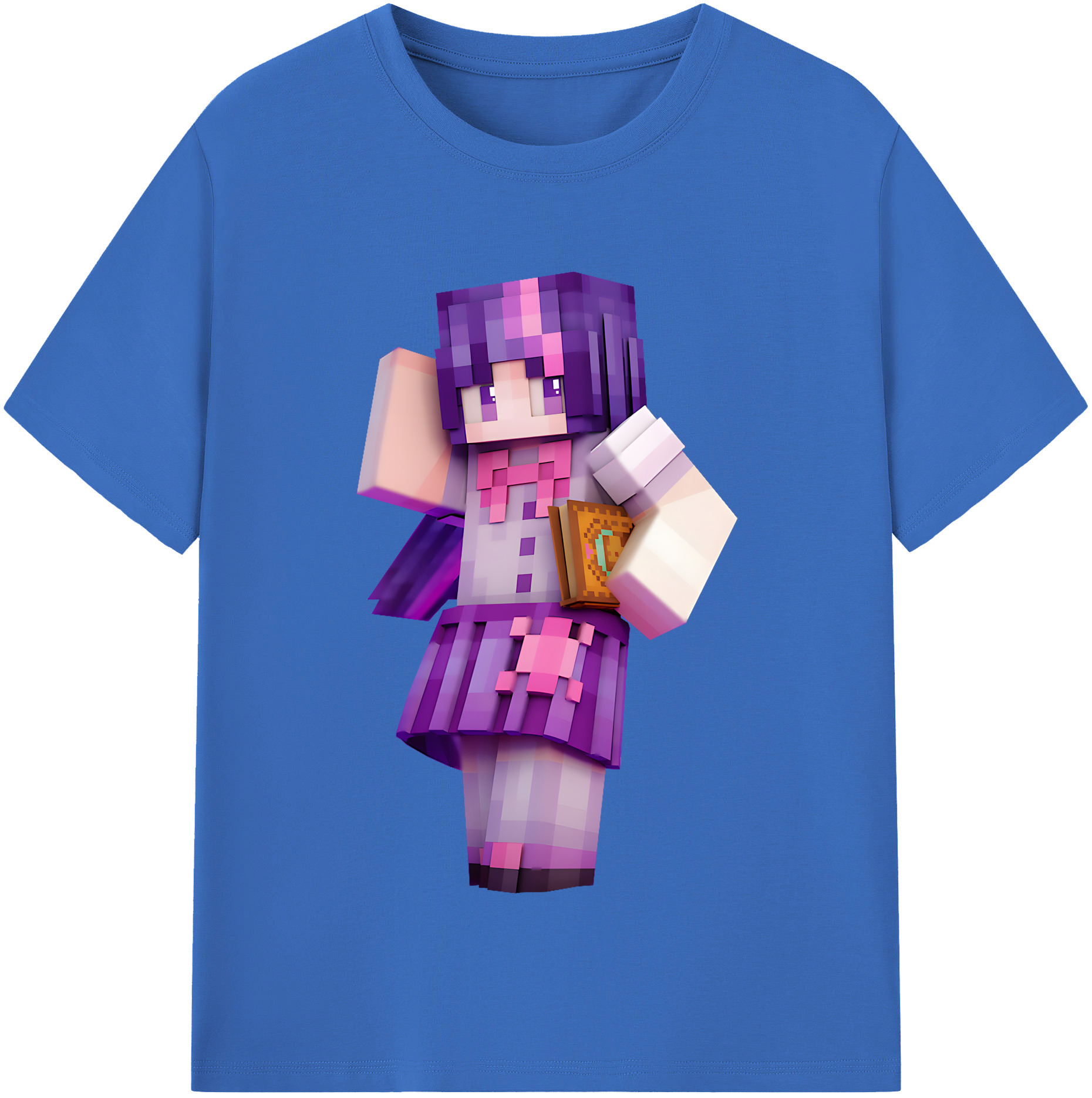 （画像用） マインクラフト ブロックの世界 Minecraft MC Block world 綿100％半袖Tシャツ（フロントプリント）