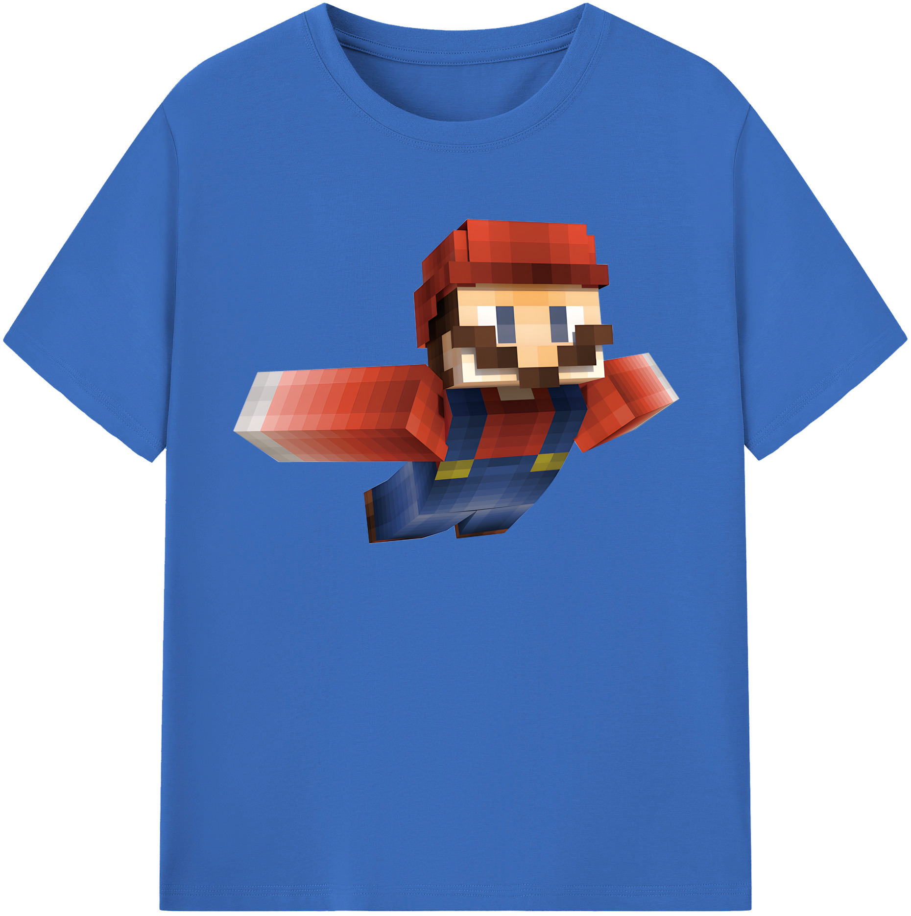 （画像用） マインクラフト ブロックの世界 Minecraft MC Block world 綿100％半袖Tシャツ（フロントプリント）