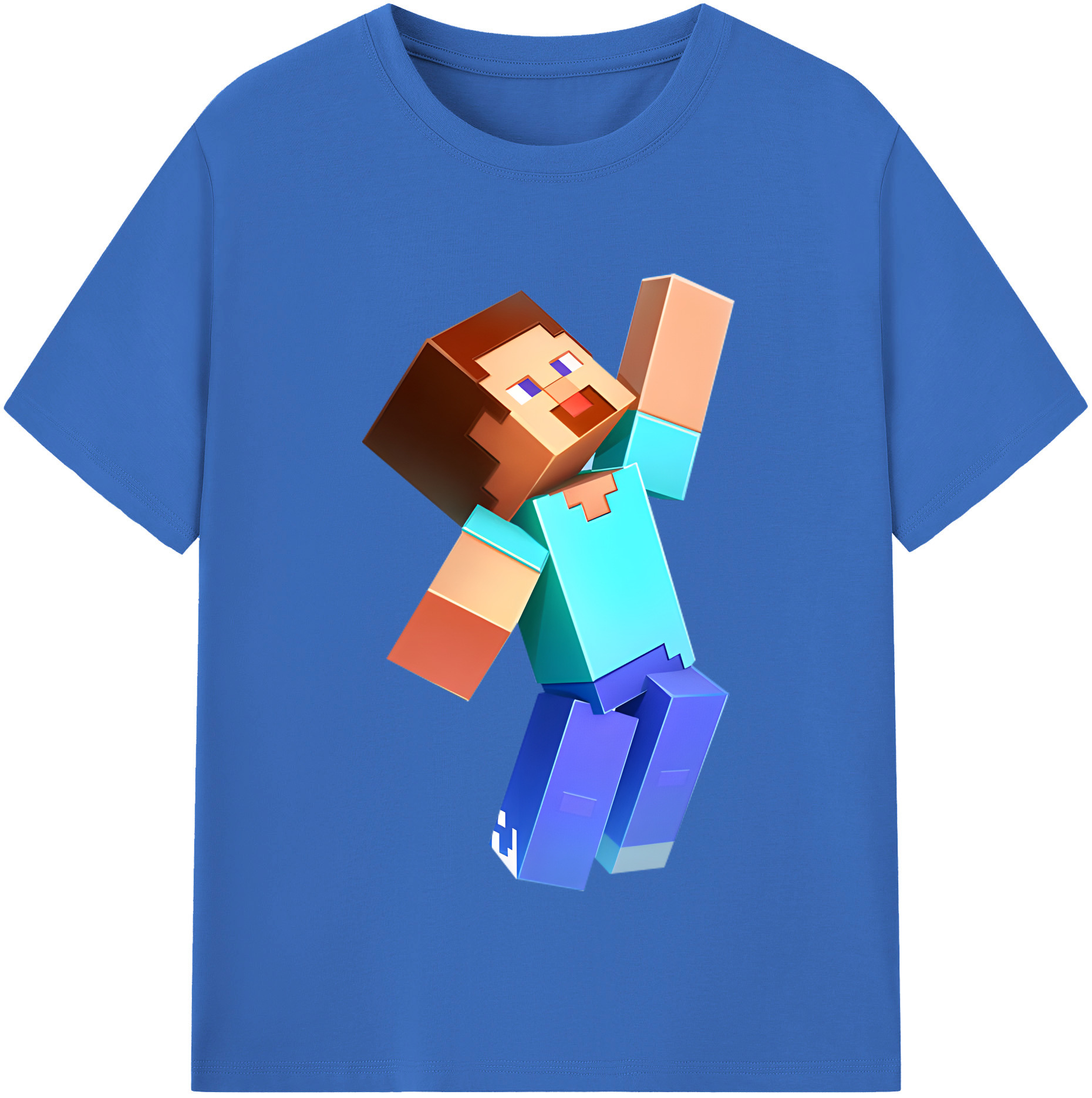 （画像用） マインクラフト ブロックの世界 Minecraft MC Block world 綿100％半袖Tシャツ（フロントプリント）