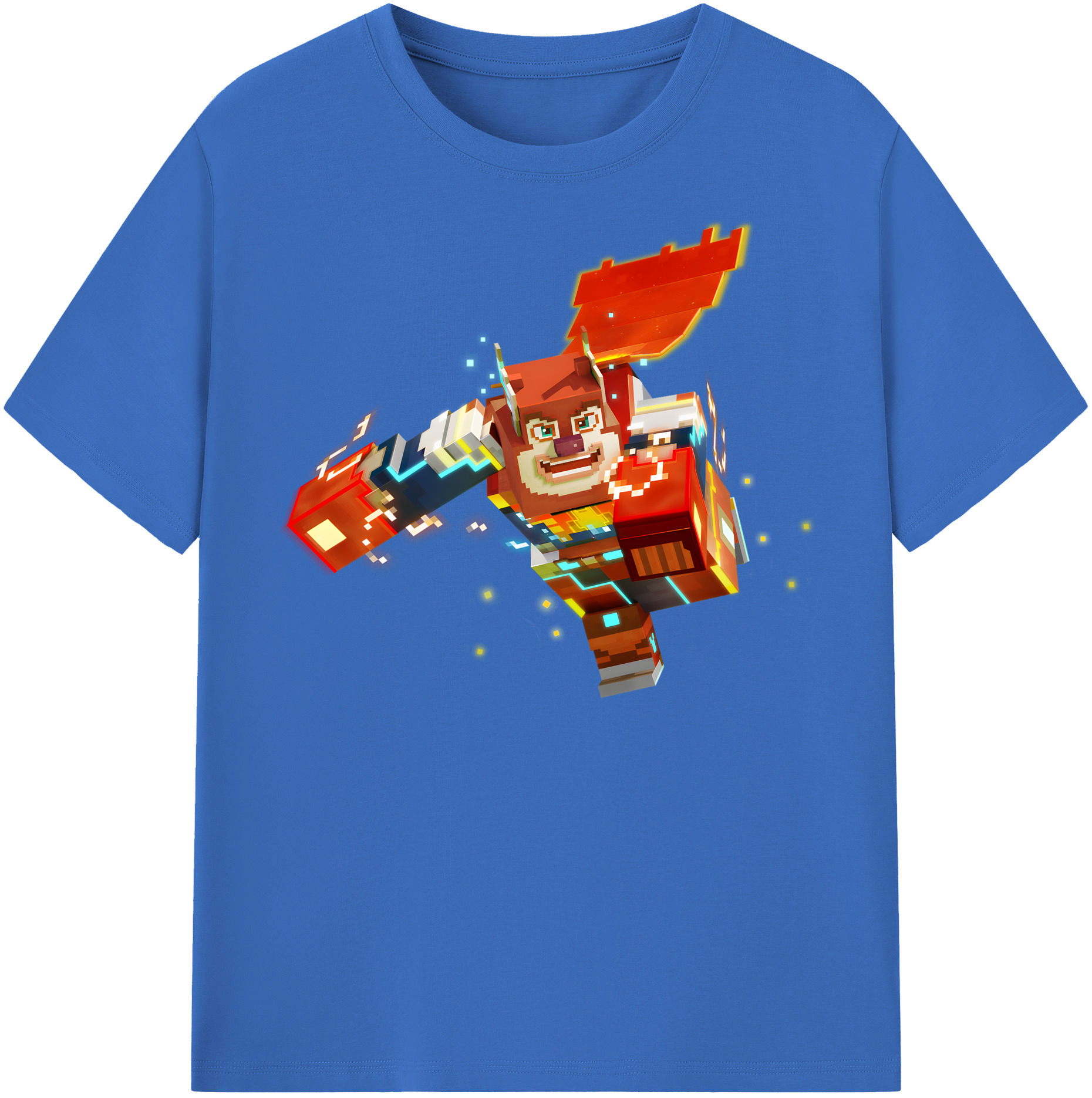（画像用） マインクラフト ブロックの世界 Minecraft MC Block world 綿100％半袖Tシャツ（フロントプリント）