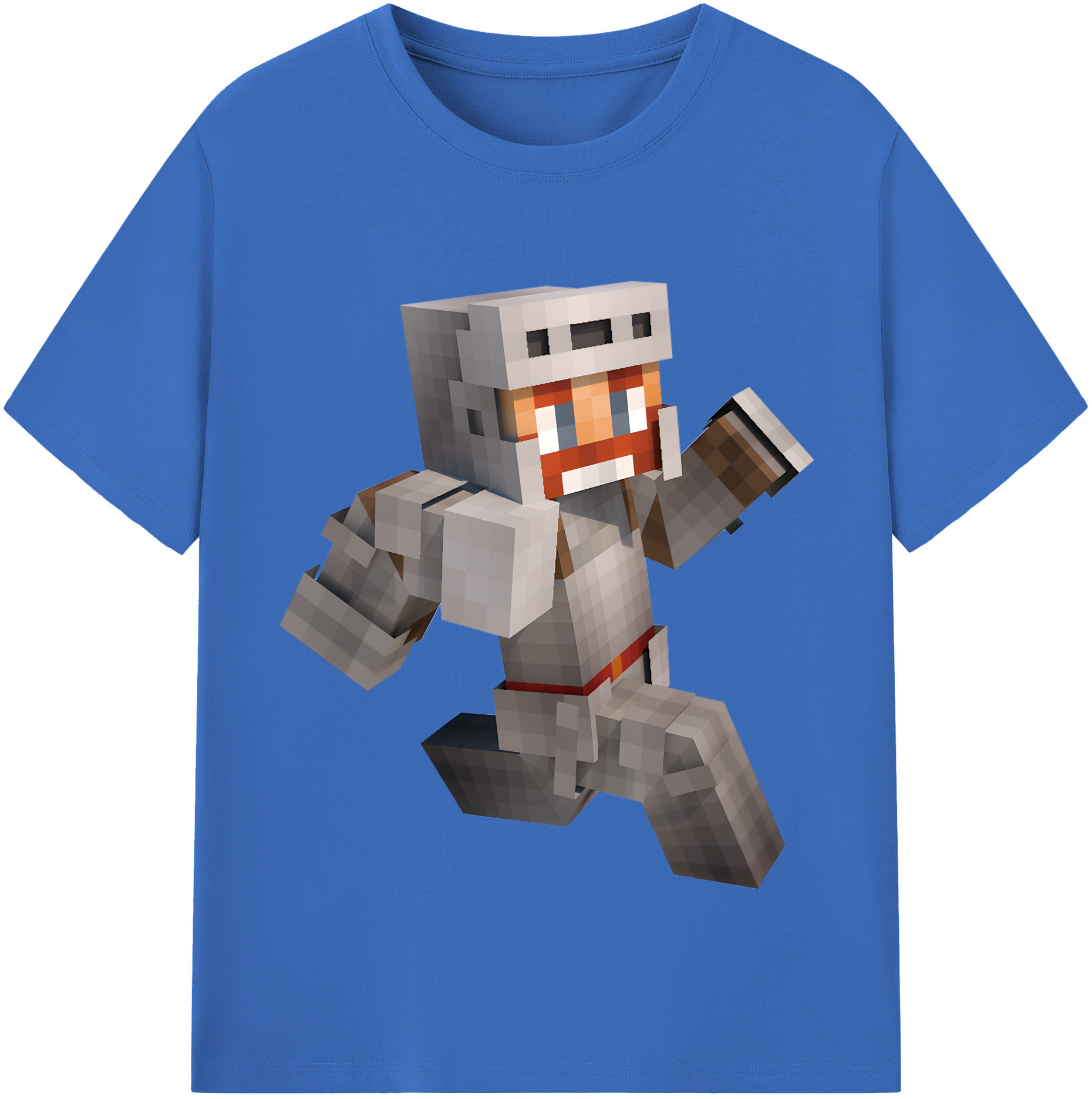 （画像用） マインクラフト ブロックの世界 Minecraft MC Block world 綿100％半袖Tシャツ（フロントプリント）