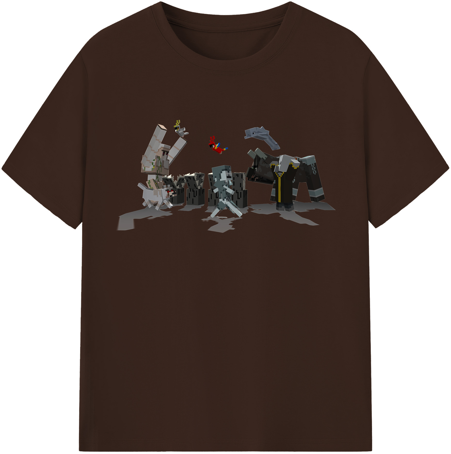 （画像用） マインクラフト ブロックの世界 Minecraft MC Block world 綿100％半袖Tシャツ（フロントプリント）