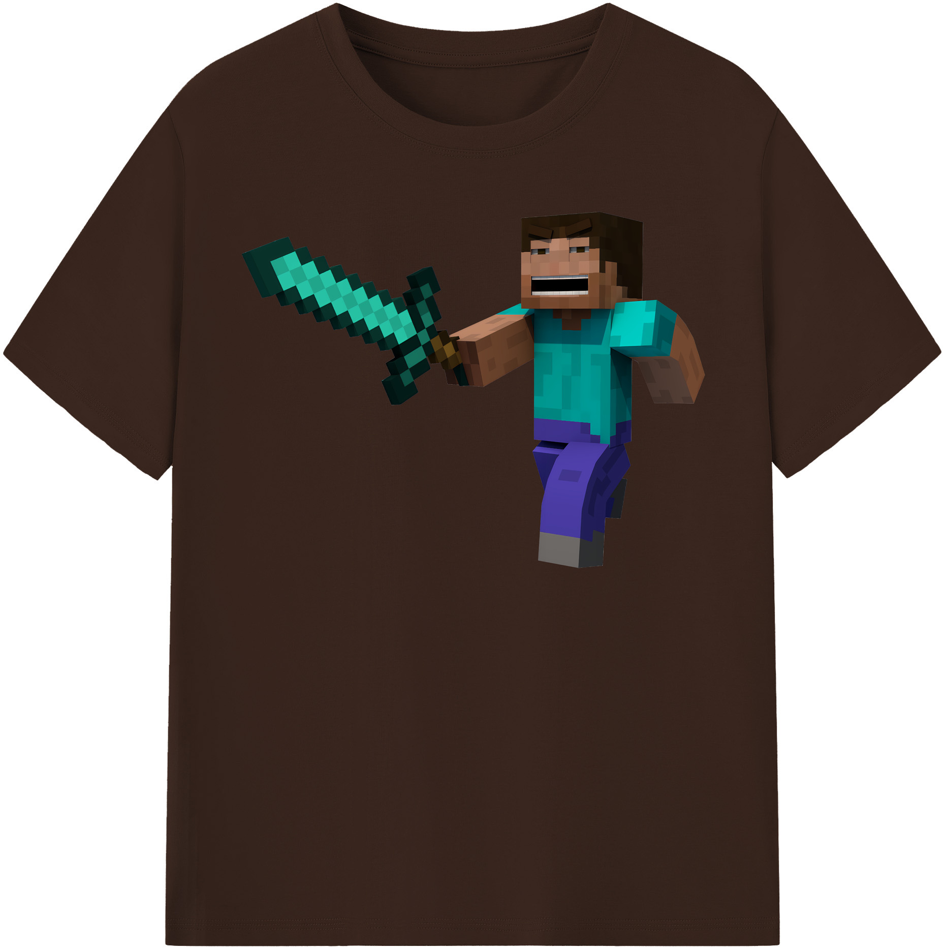 （画像用） マインクラフト ブロックの世界 Minecraft MC Block world 綿100％半袖Tシャツ（フロントプリント）