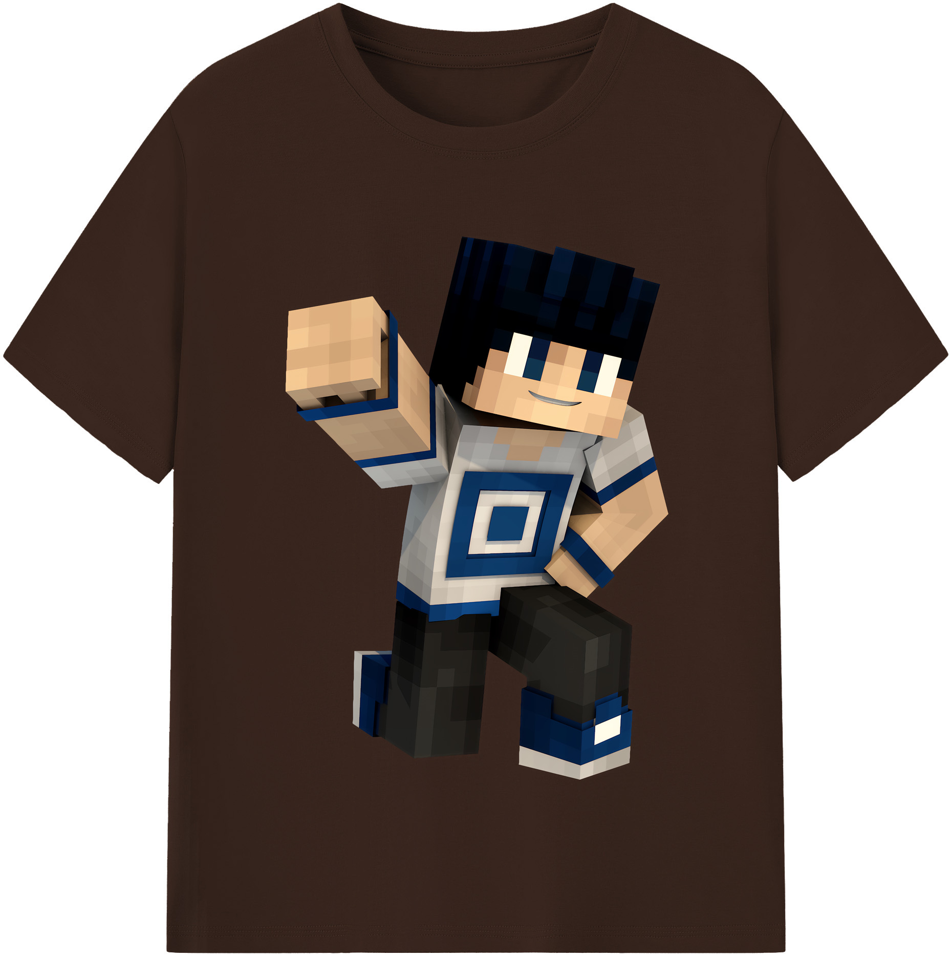 （画像用） マインクラフト ブロックの世界 Minecraft MC Block world 綿100％半袖Tシャツ（フロントプリント）