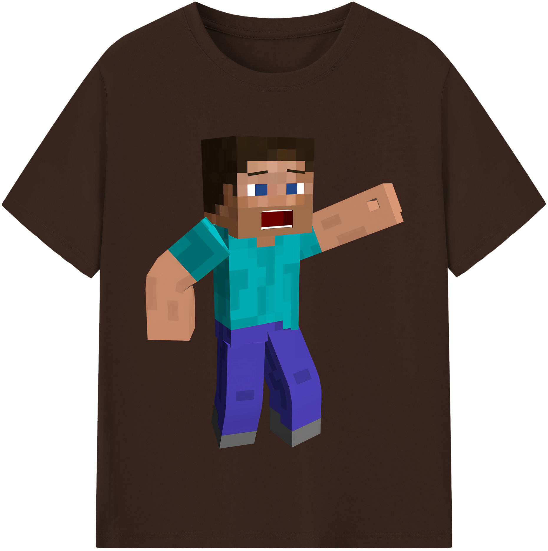（画像用） マインクラフト ブロックの世界 Minecraft MC Block world 綿100％半袖Tシャツ（フロントプリント）