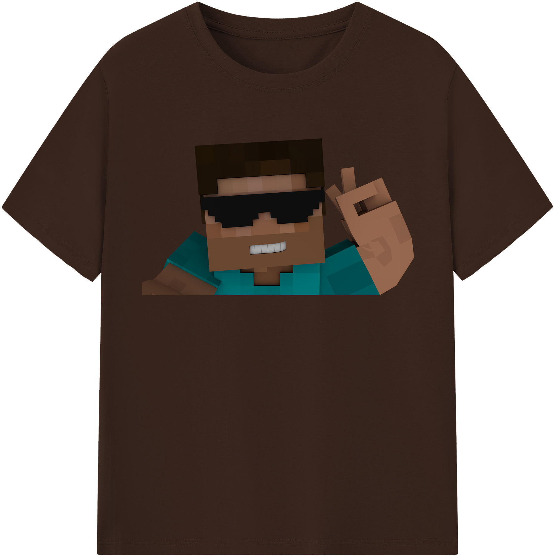 （画像用） マインクラフト ブロックの世界 Minecraft MC Block world 綿100％半袖Tシャツ（フロントプリント）