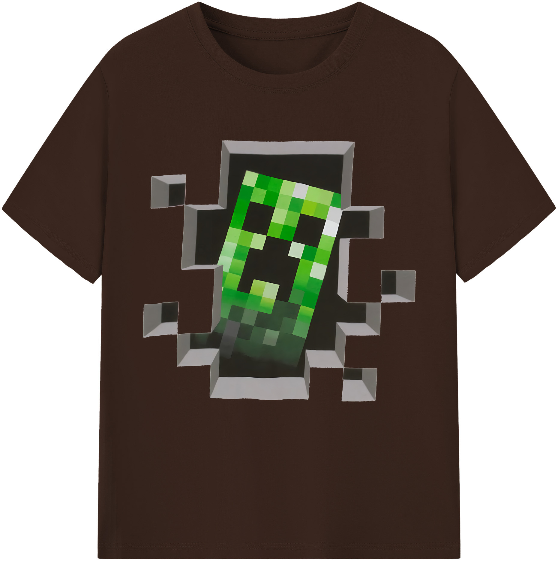 （画像用） マインクラフト ブロックの世界 Minecraft MC Block world 綿100％半袖Tシャツ（フロントプリント）