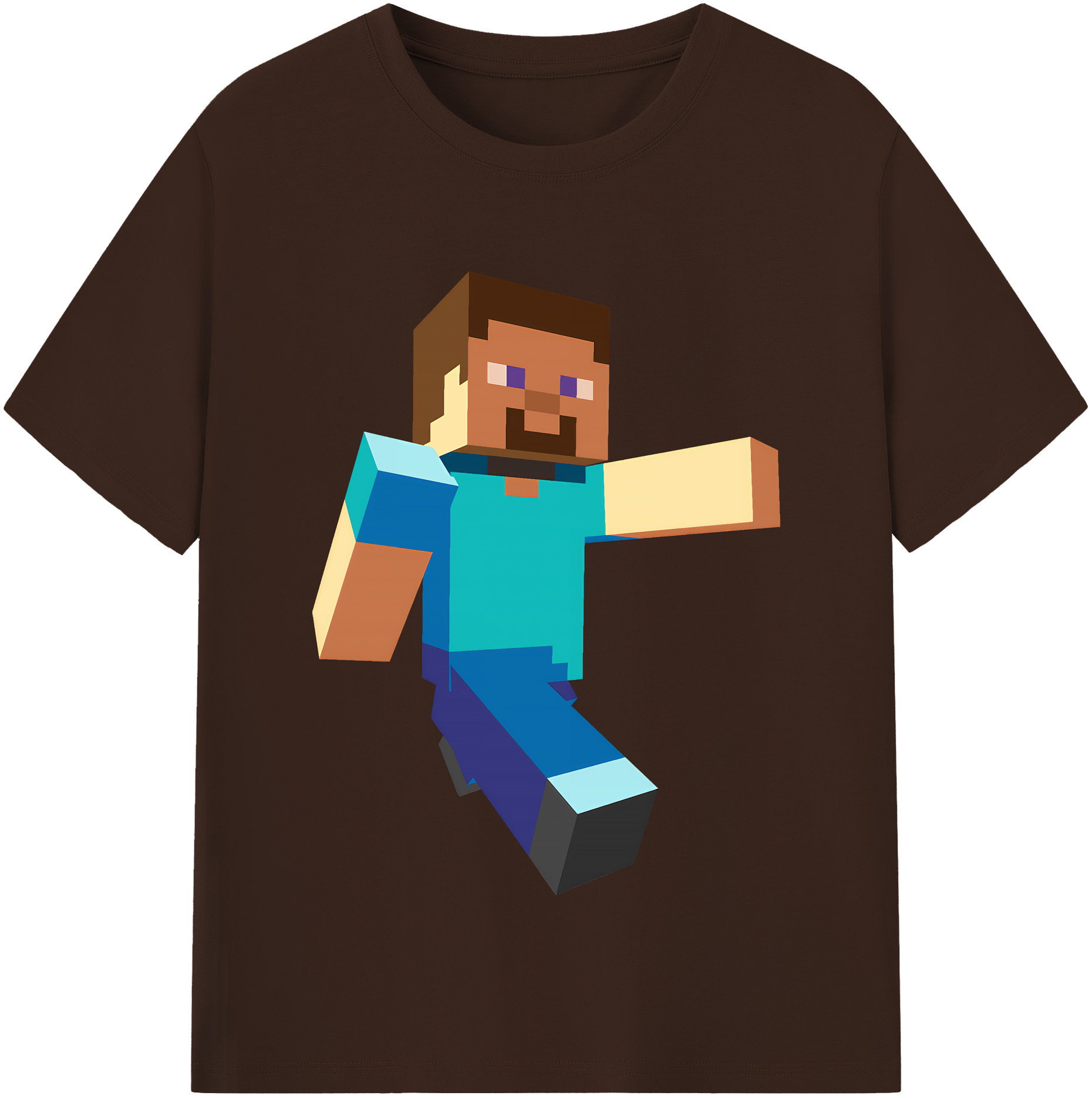 （画像用） マインクラフト ブロックの世界 Minecraft MC Block world 綿100％半袖Tシャツ（フロントプリント）