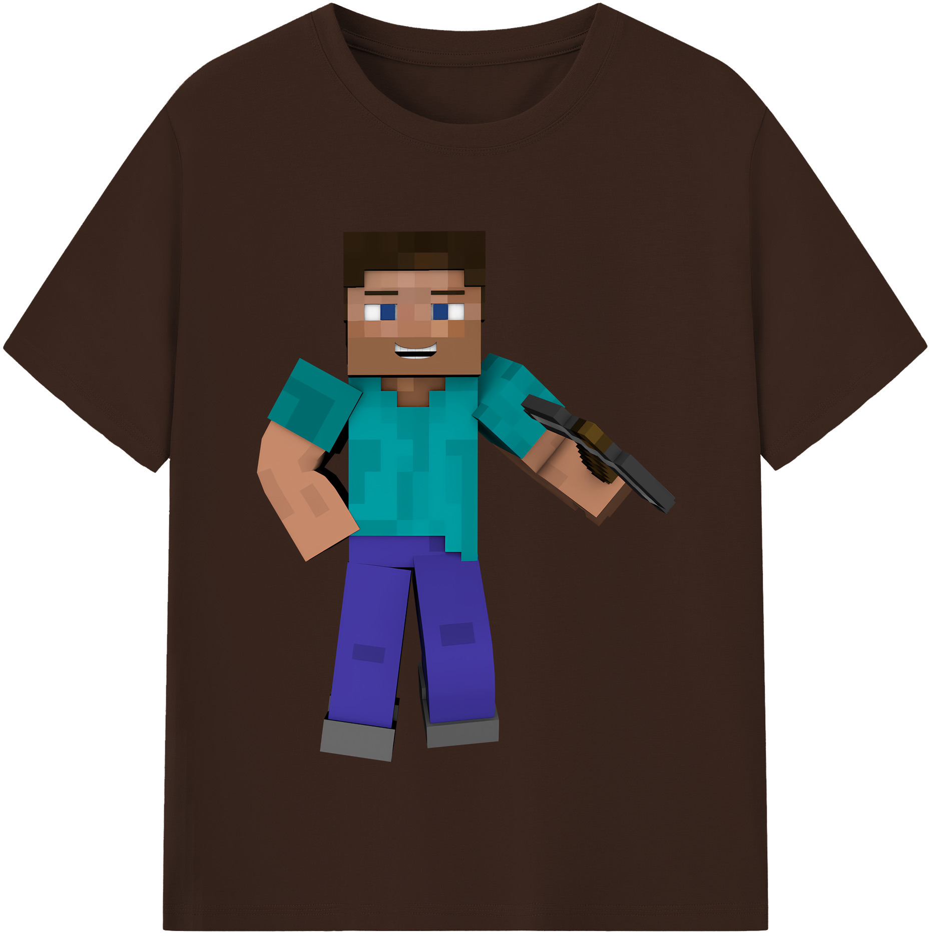 （画像用） マインクラフト ブロックの世界 Minecraft MC Block world 綿100％半袖Tシャツ（フロントプリント）