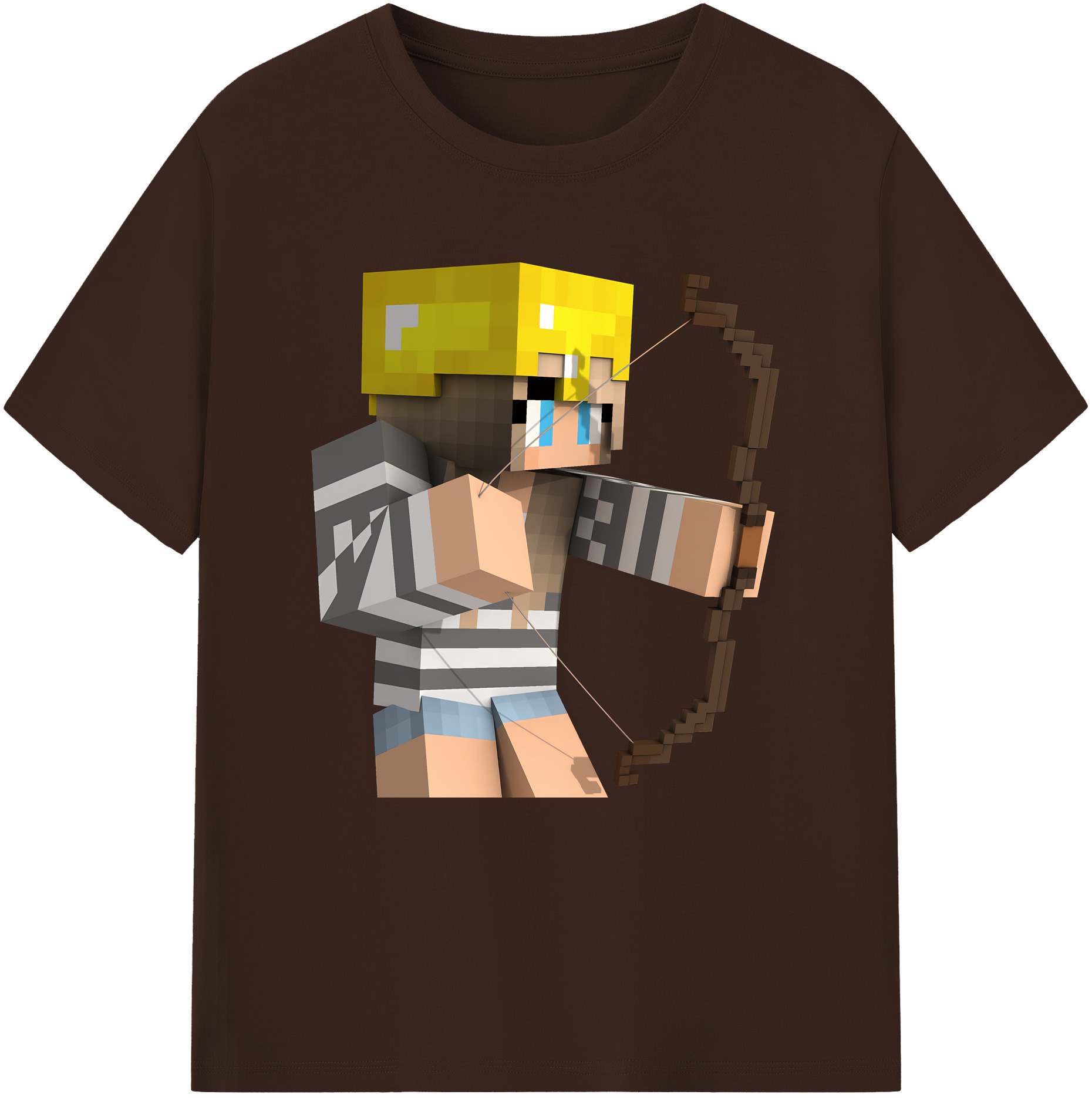 （画像用） マインクラフト ブロックの世界 Minecraft MC Block world 綿100％半袖Tシャツ（フロントプリント）