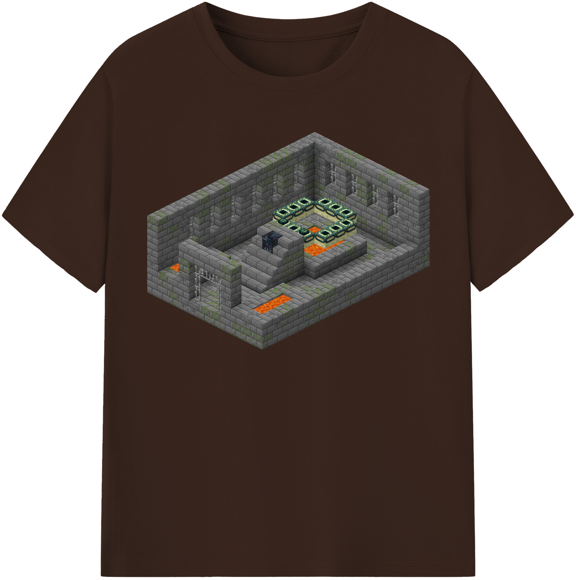 （画像用） マインクラフト ブロックの世界 Minecraft MC Block world 綿100％半袖Tシャツ（フロントプリント）