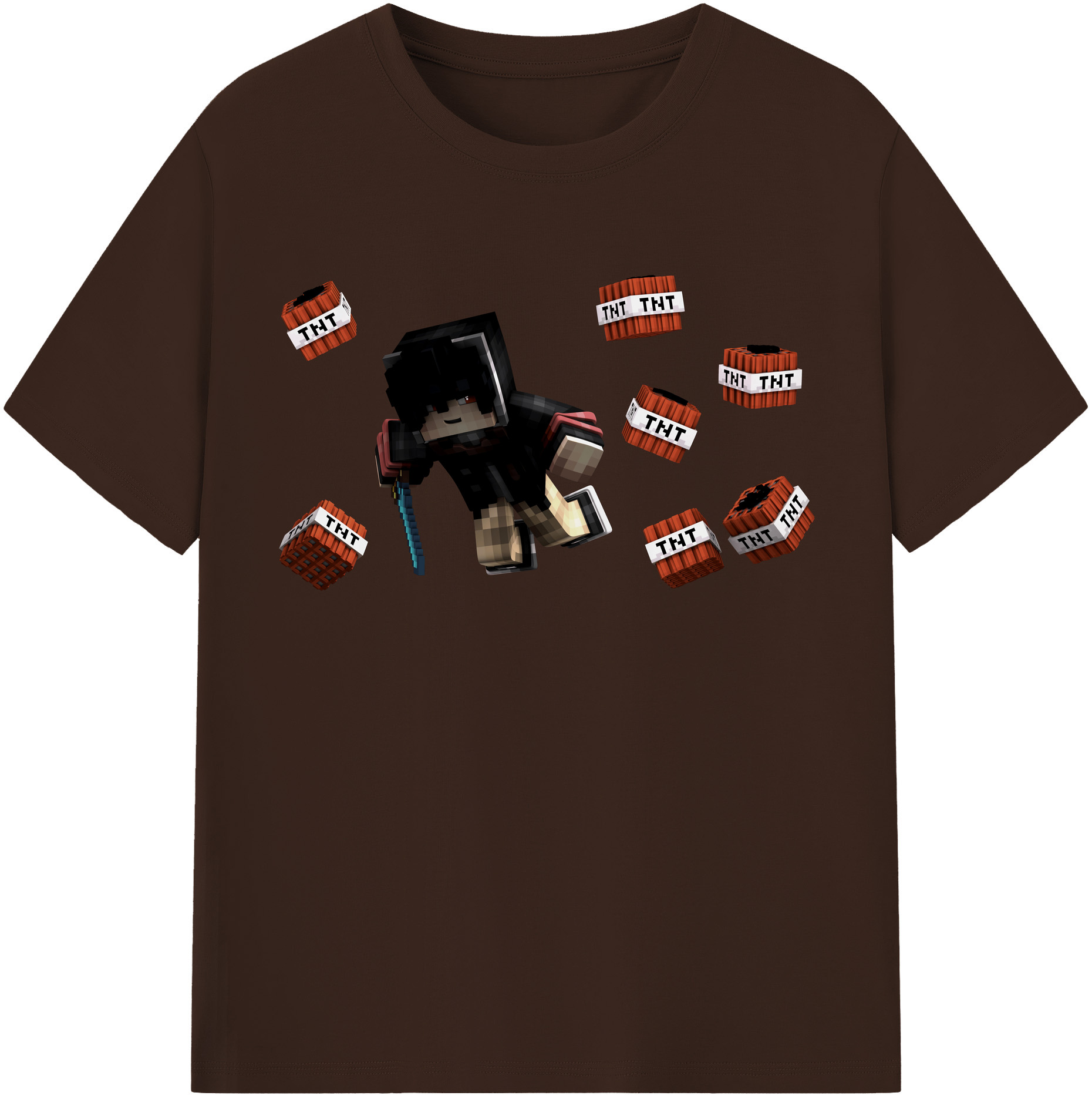 （画像用） マインクラフト ブロックの世界 Minecraft MC Block world 綿100％半袖Tシャツ（フロントプリント）