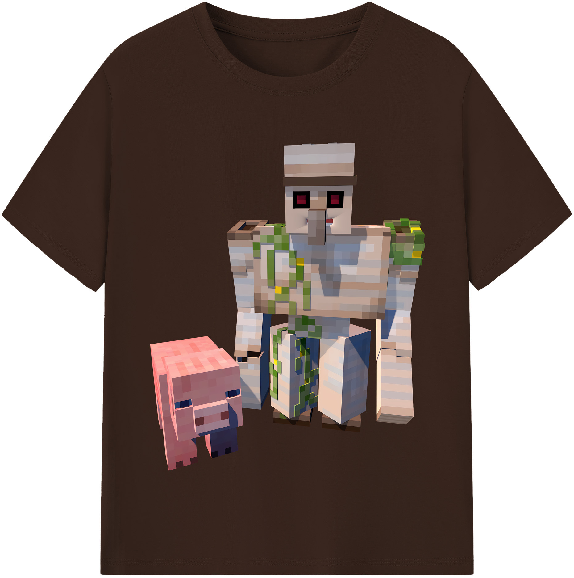 （画像用） マインクラフト ブロックの世界 Minecraft MC Block world 綿100％半袖Tシャツ（フロントプリント）