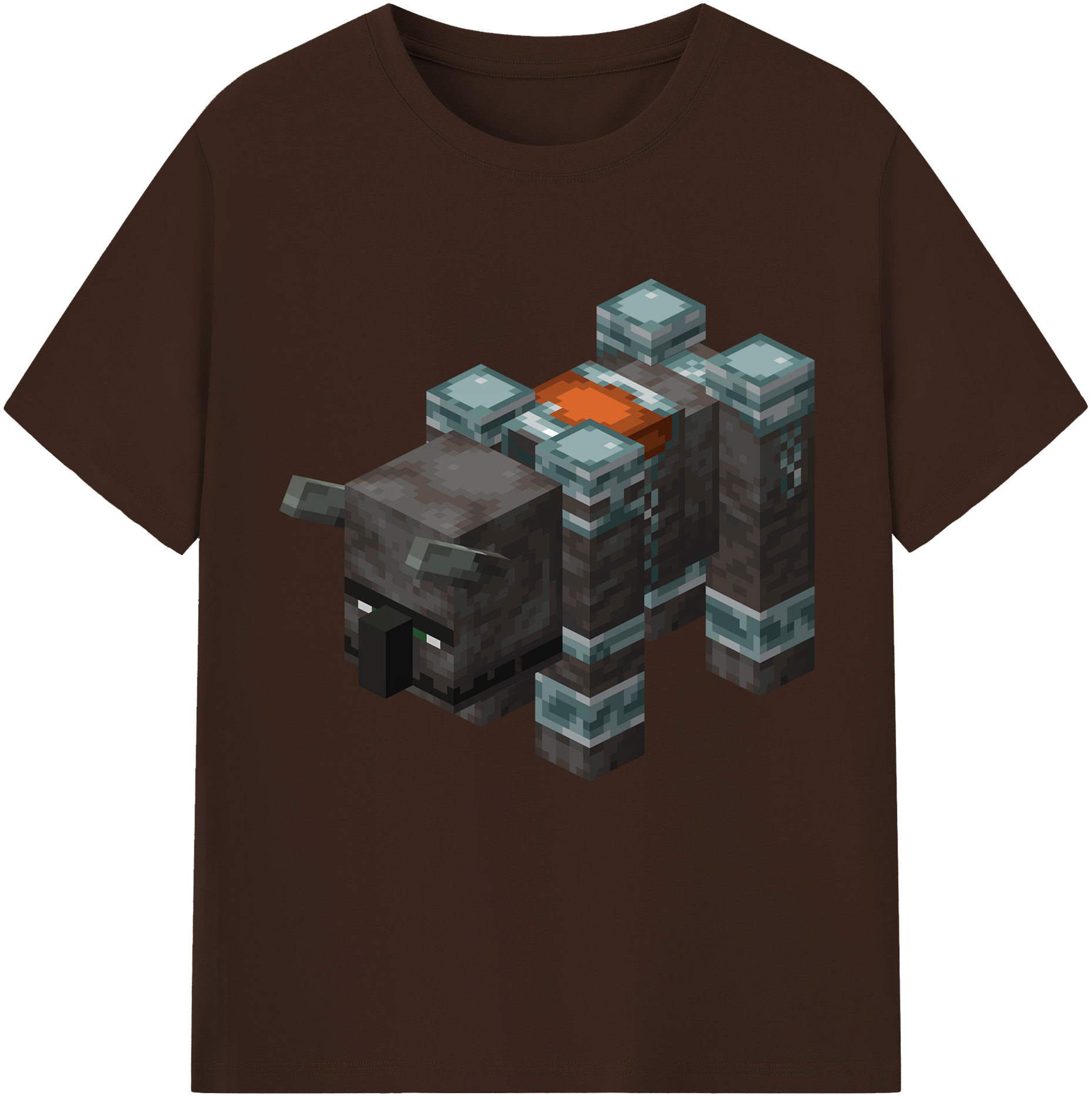 （画像用） マインクラフト ブロックの世界 Minecraft MC Block world 綿100％半袖Tシャツ（フロントプリント）