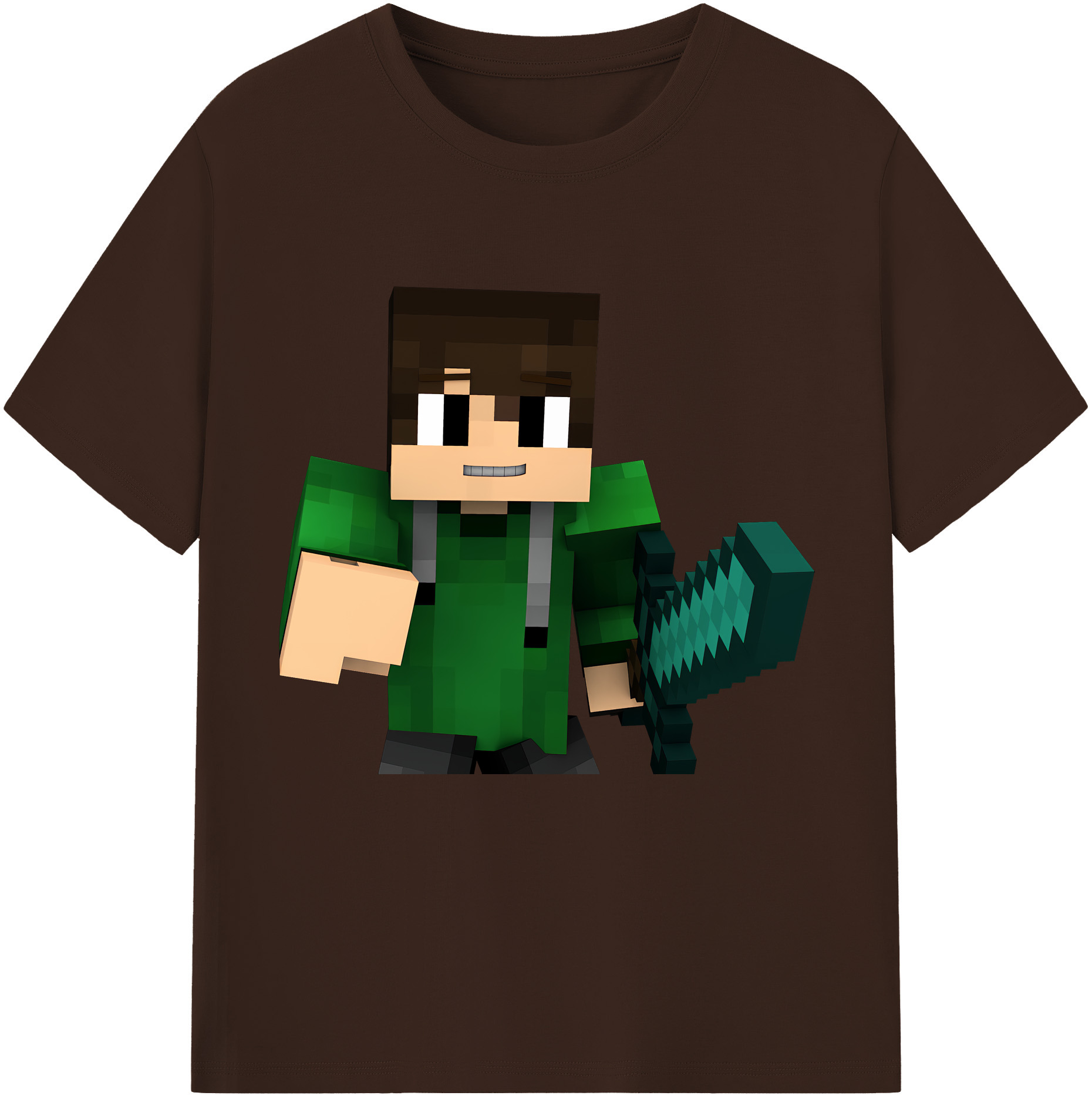 （画像用） マインクラフト ブロックの世界 Minecraft MC Block world 綿100％半袖Tシャツ（フロントプリント）