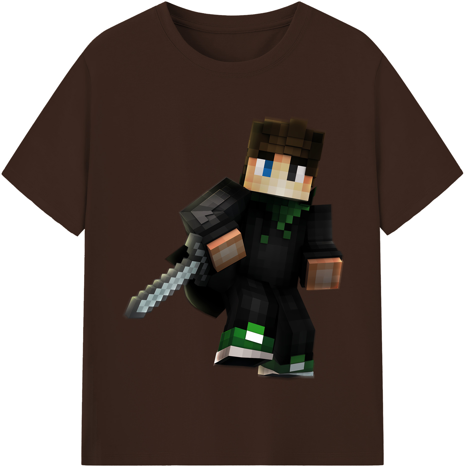 （画像用） マインクラフト ブロックの世界 Minecraft MC Block world 綿100％半袖Tシャツ（フロントプリント）