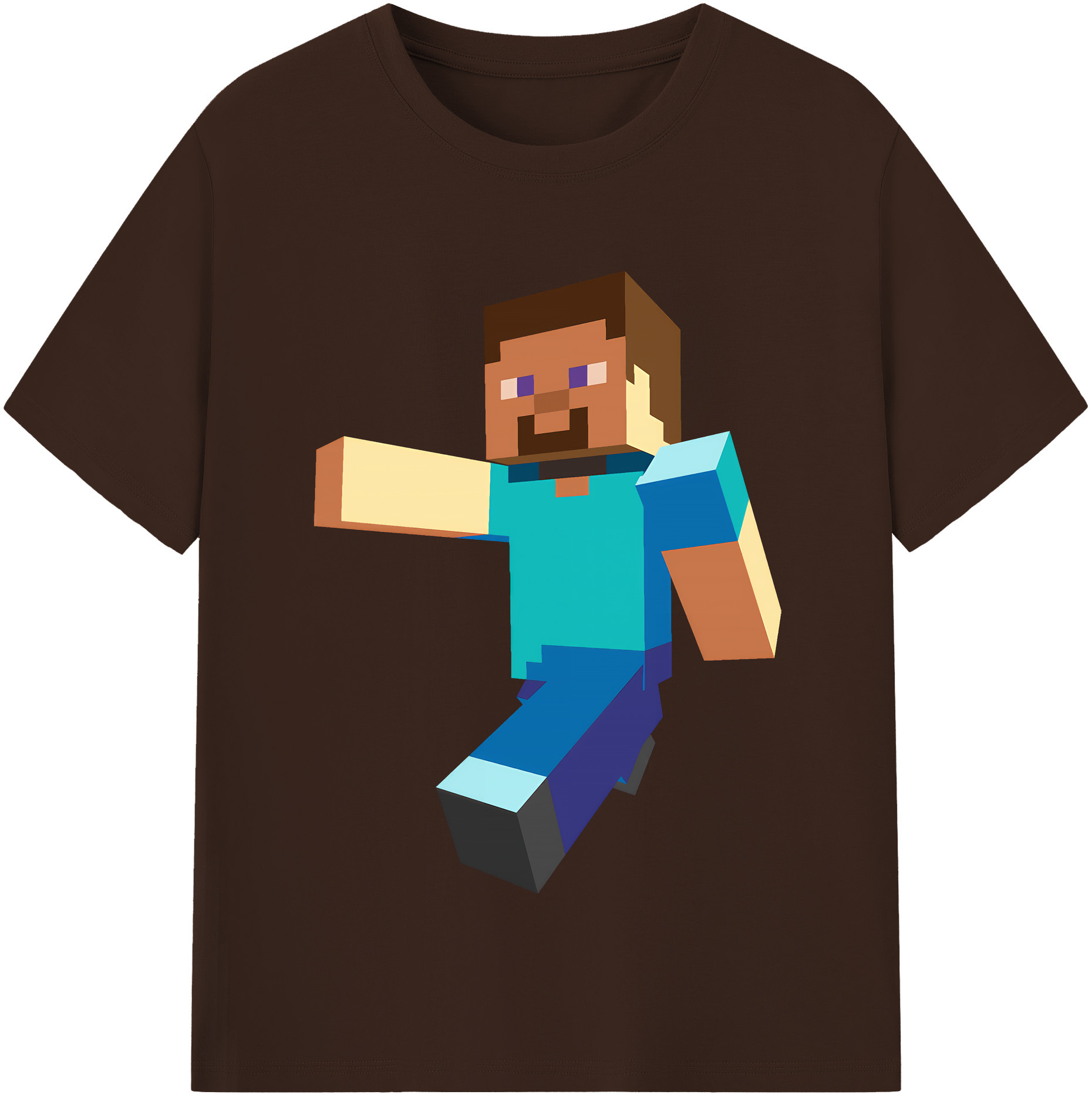 （画像用） マインクラフト ブロックの世界 Minecraft MC Block world 綿100％半袖Tシャツ（フロントプリント）