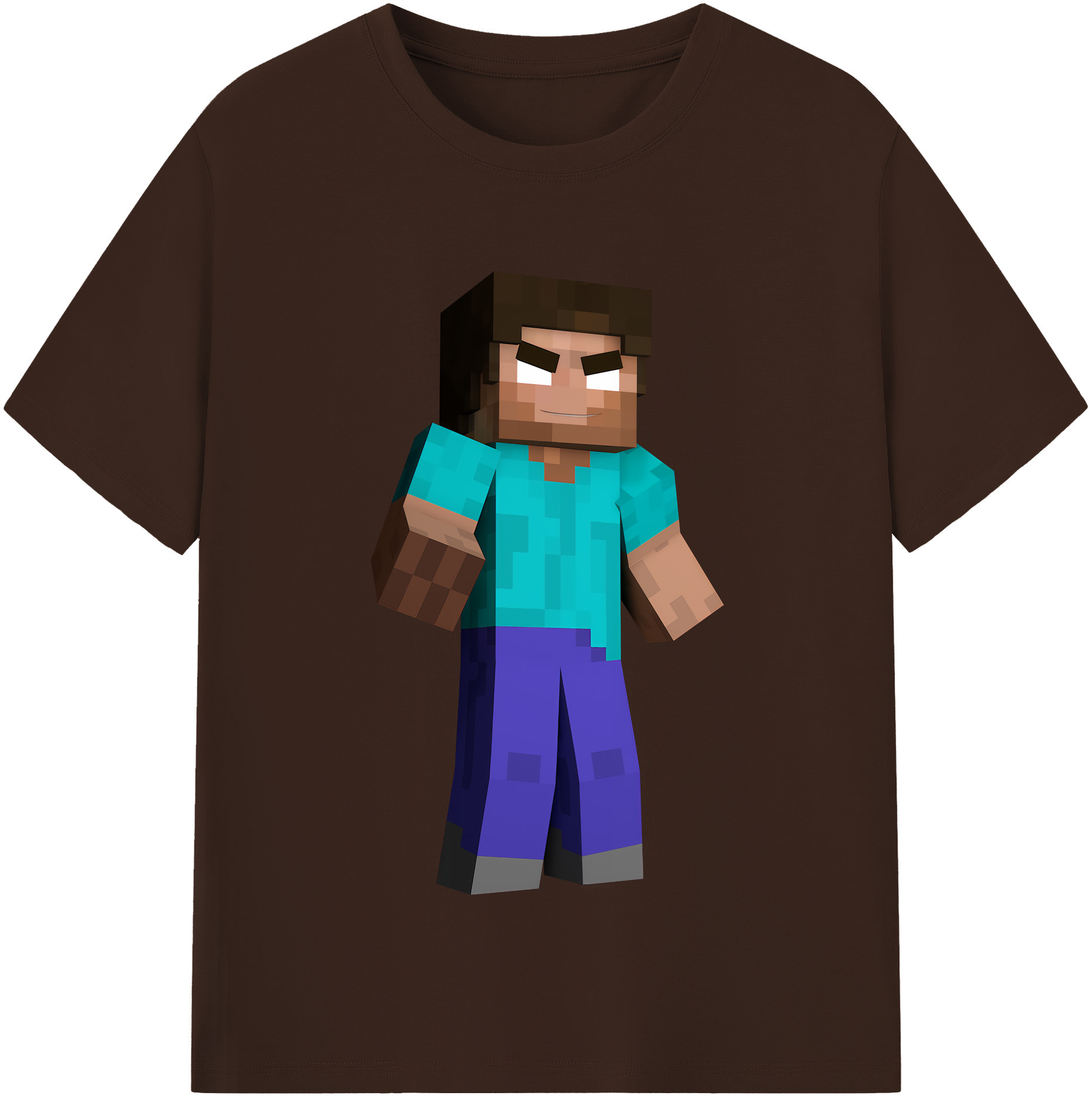 （画像用） マインクラフト ブロックの世界 Minecraft MC Block world 綿100％半袖Tシャツ（フロントプリント）