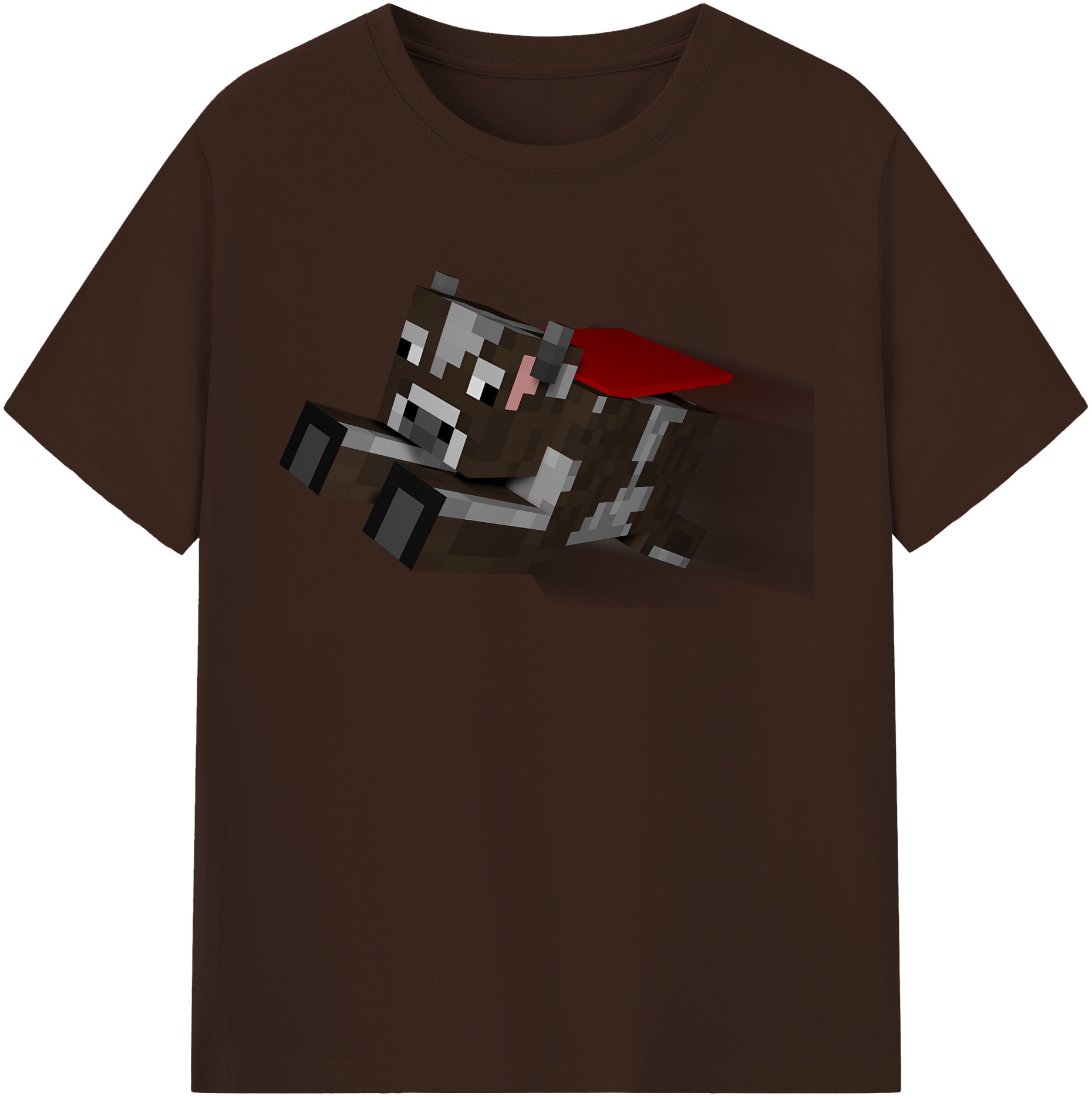 （画像用） マインクラフト ブロックの世界 Minecraft MC Block world 綿100％半袖Tシャツ（フロントプリント）