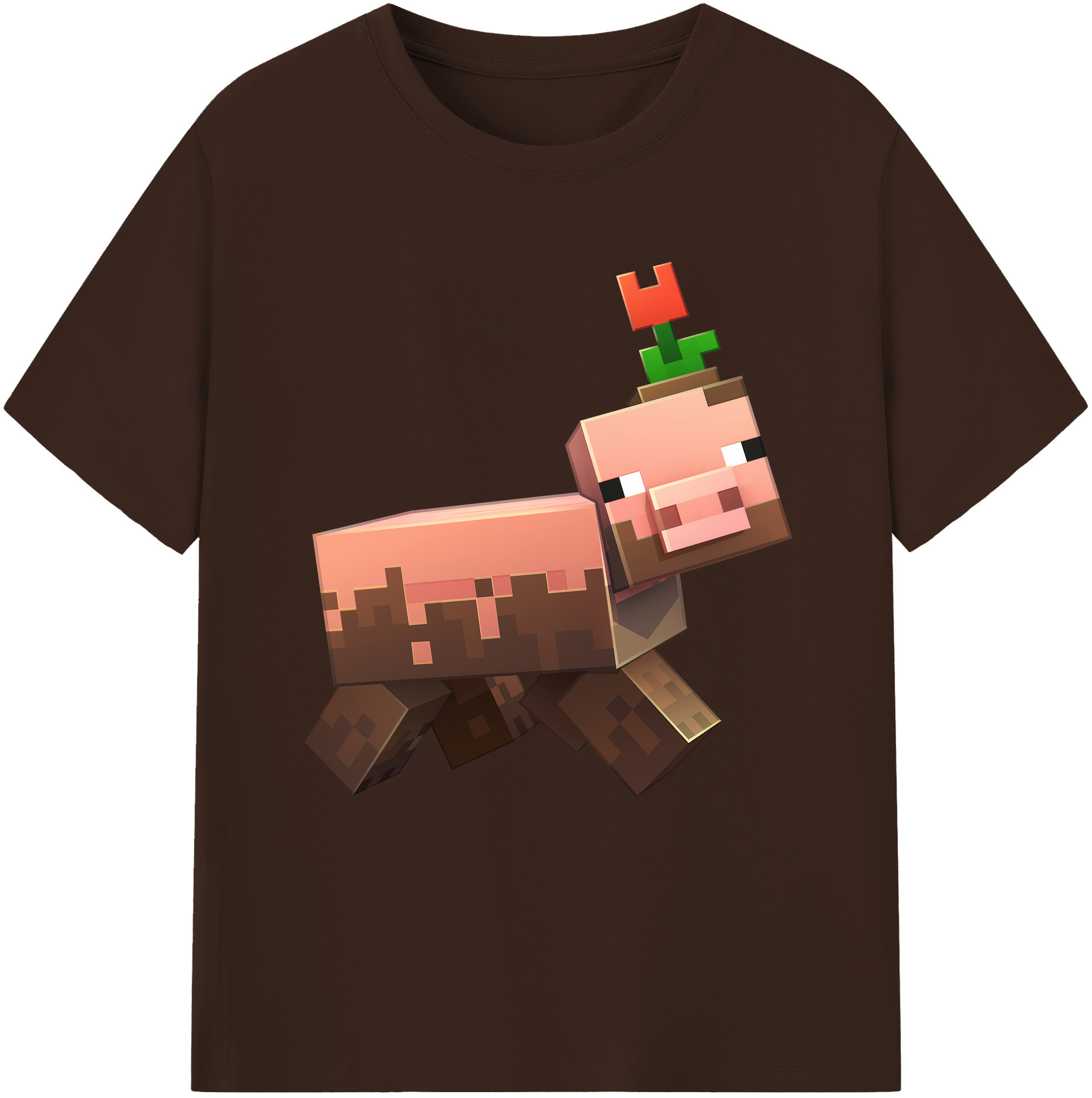 （画像用） マインクラフト ブロックの世界 Minecraft MC Block world 綿100％半袖Tシャツ（フロントプリント）