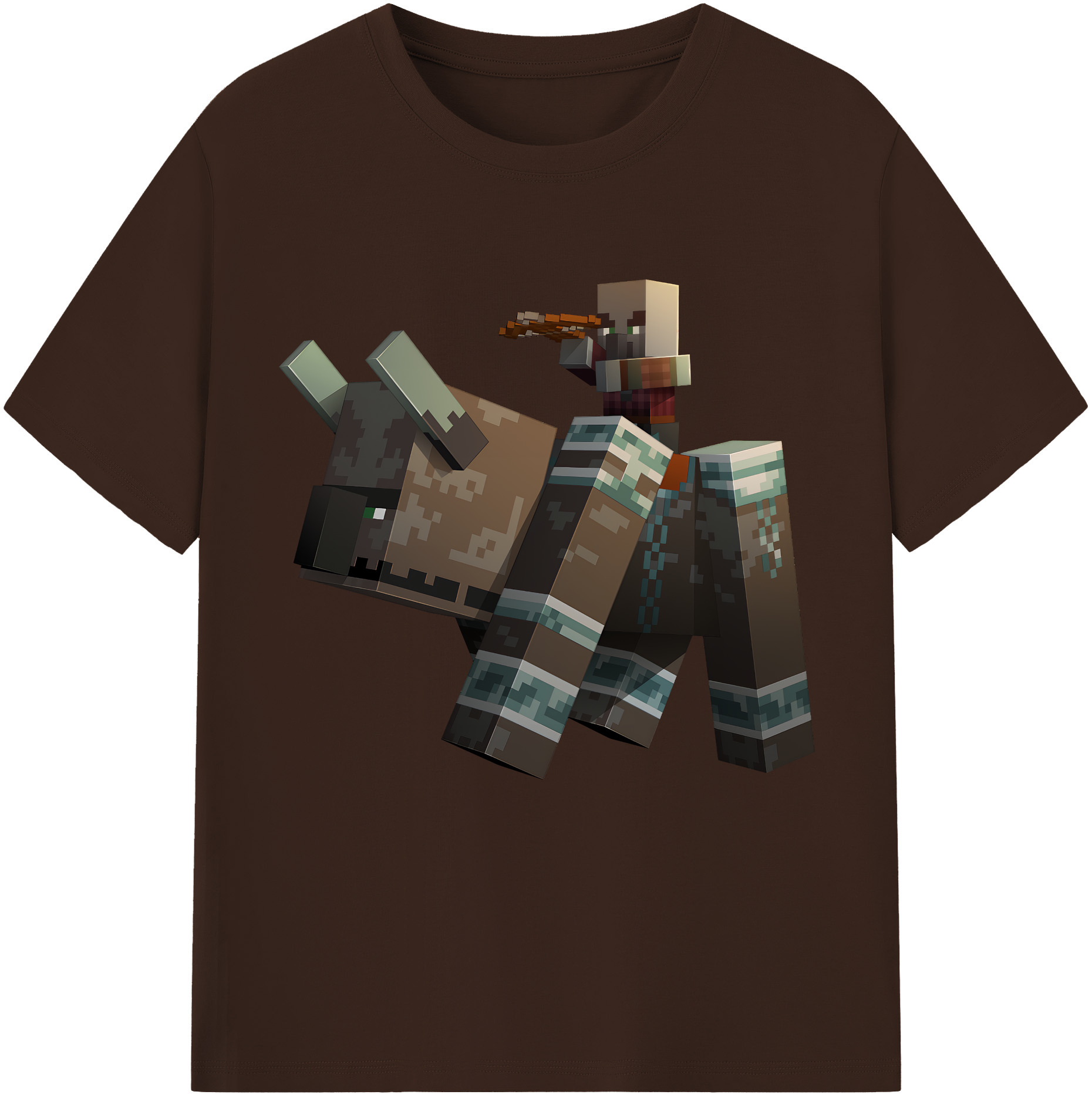 （画像用） マインクラフト ブロックの世界 Minecraft MC Block world 綿100％半袖Tシャツ（フロントプリント）