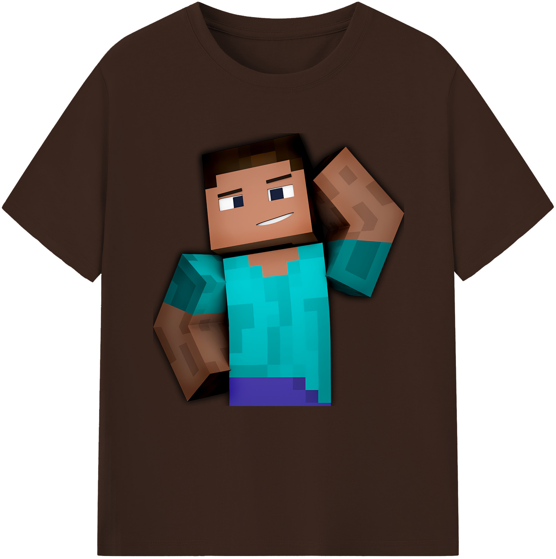 （画像用） マインクラフト ブロックの世界 Minecraft MC Block world 綿100％半袖Tシャツ（フロントプリント）