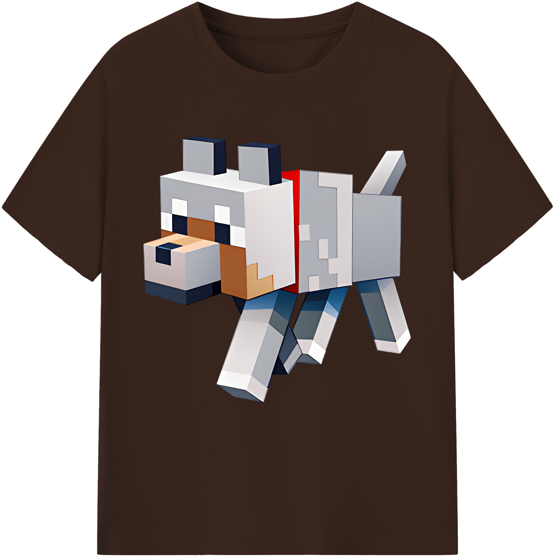 （画像用） マインクラフト ブロックの世界 Minecraft MC Block world 綿100％半袖Tシャツ（フロントプリント）