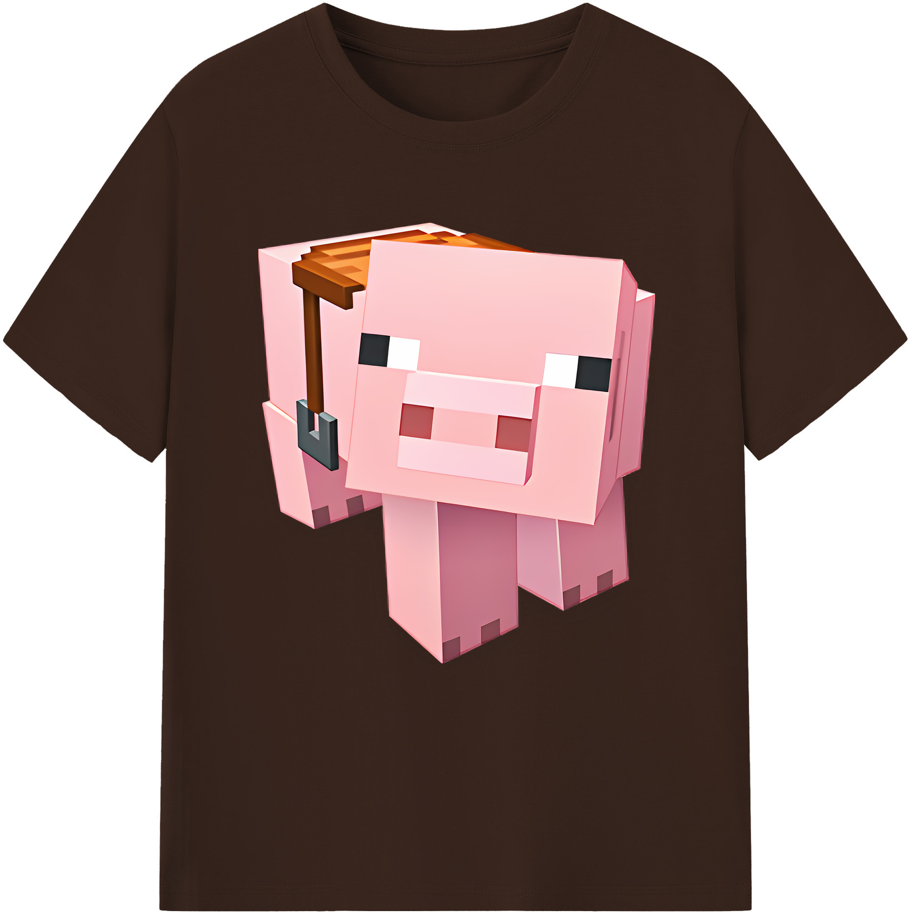 （画像用） マインクラフト ブロックの世界 Minecraft MC Block world 綿100％半袖Tシャツ（フロントプリント）