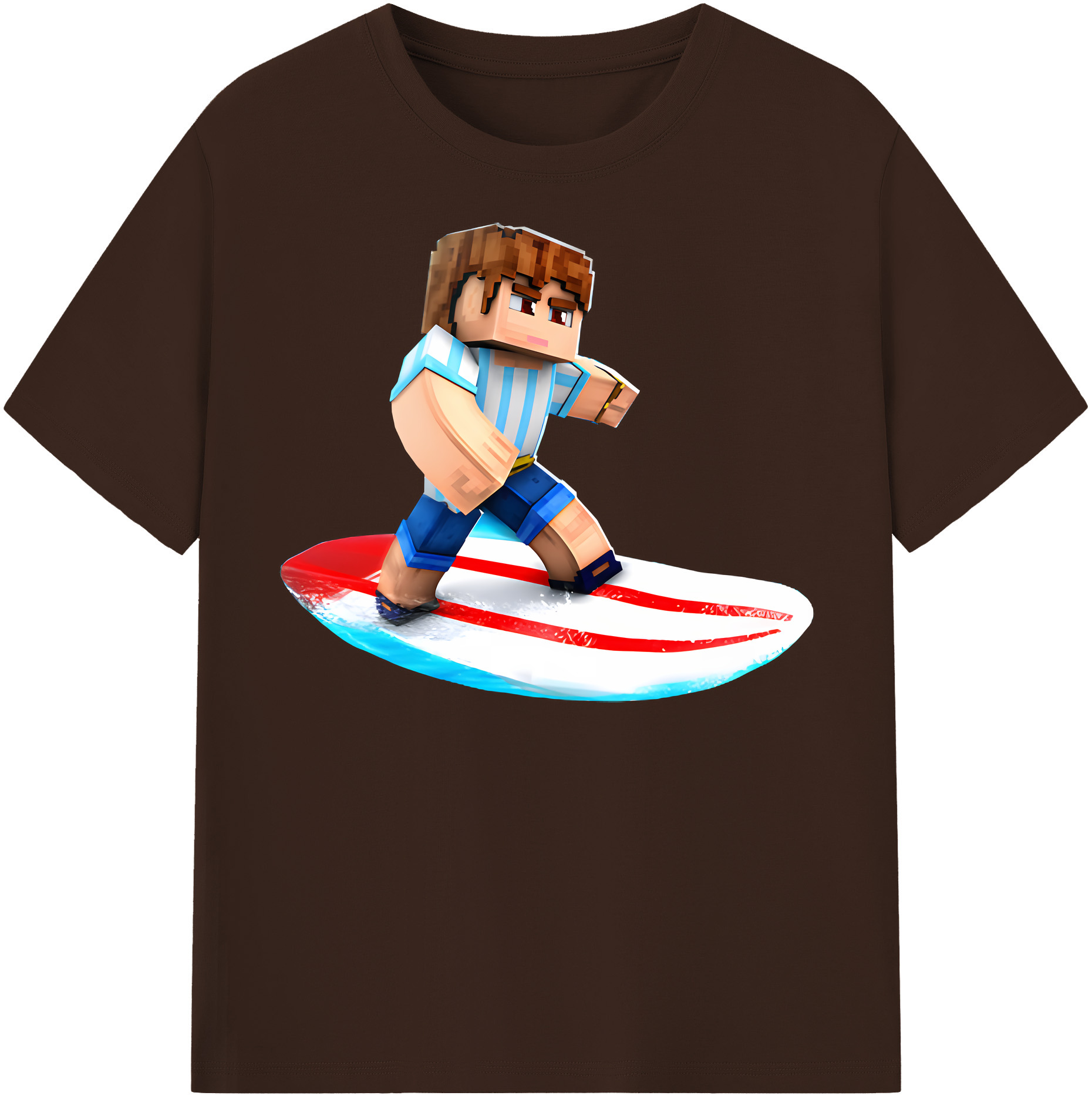 （画像用） マインクラフト ブロックの世界 Minecraft MC Block world 綿100％半袖Tシャツ（フロントプリント）