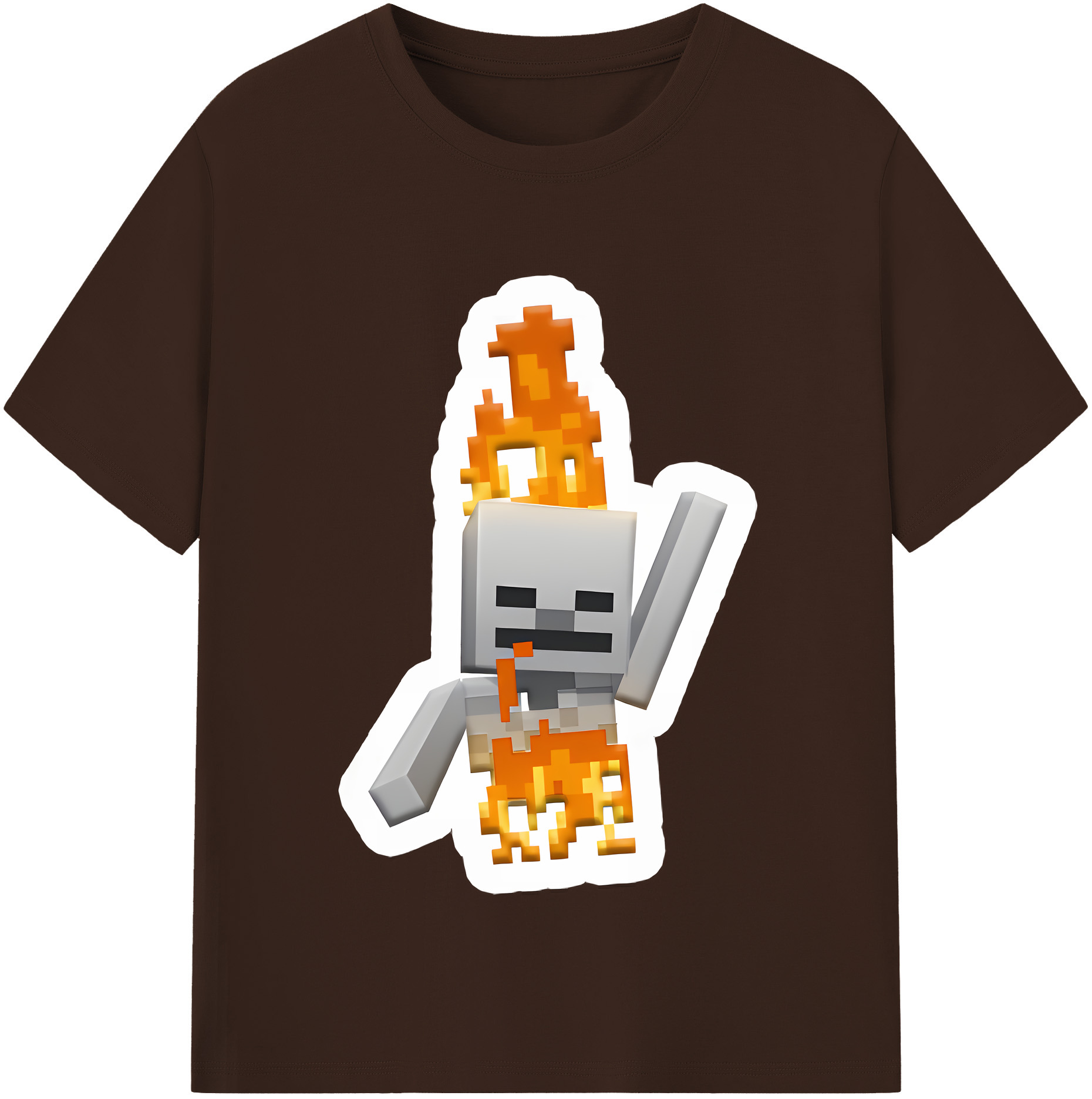 （画像用） マインクラフト ブロックの世界 Minecraft MC Block world 綿100％半袖Tシャツ（フロントプリント）