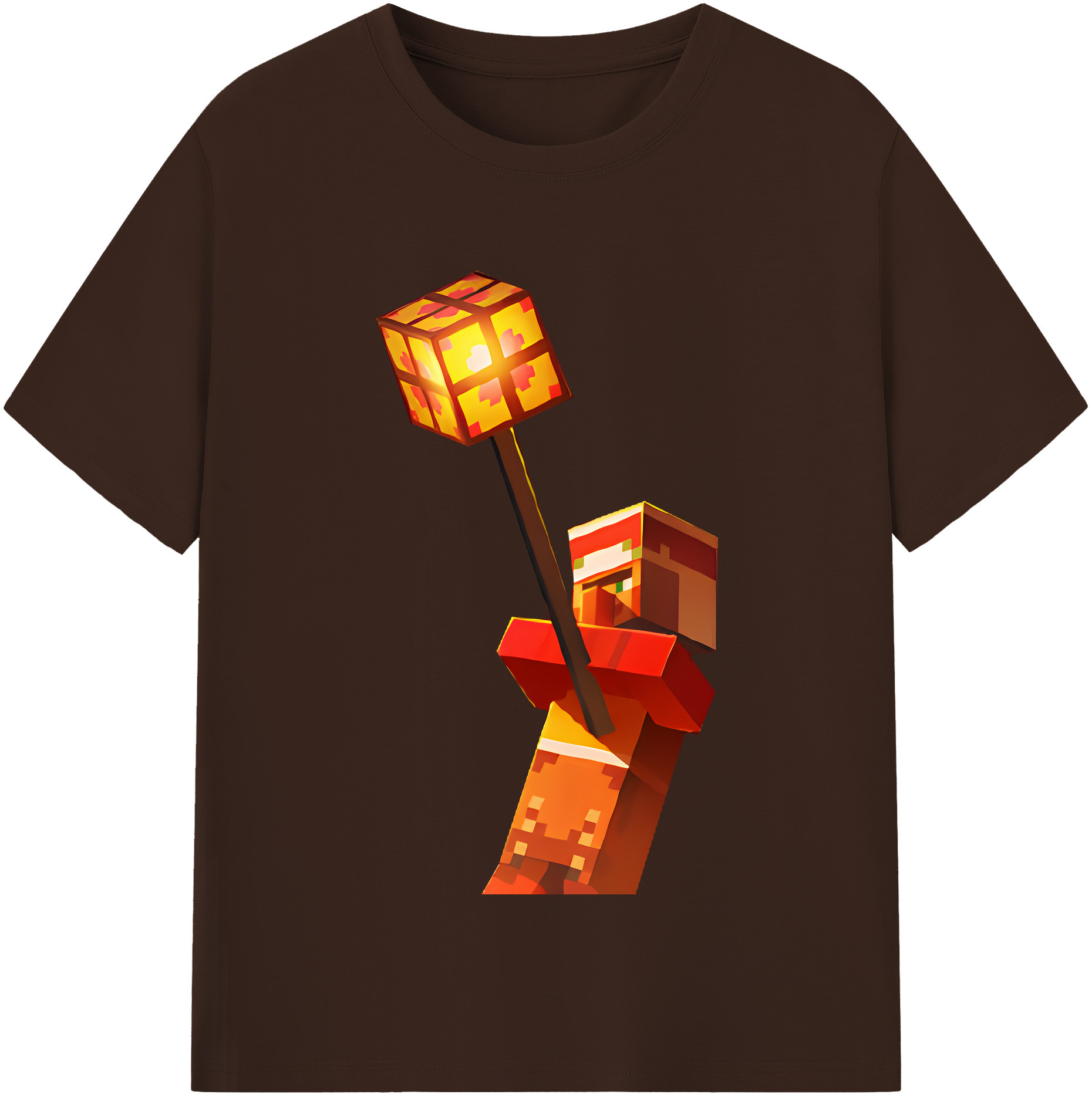 （画像用） マインクラフト ブロックの世界 Minecraft MC Block world 綿100％半袖Tシャツ（フロントプリント）