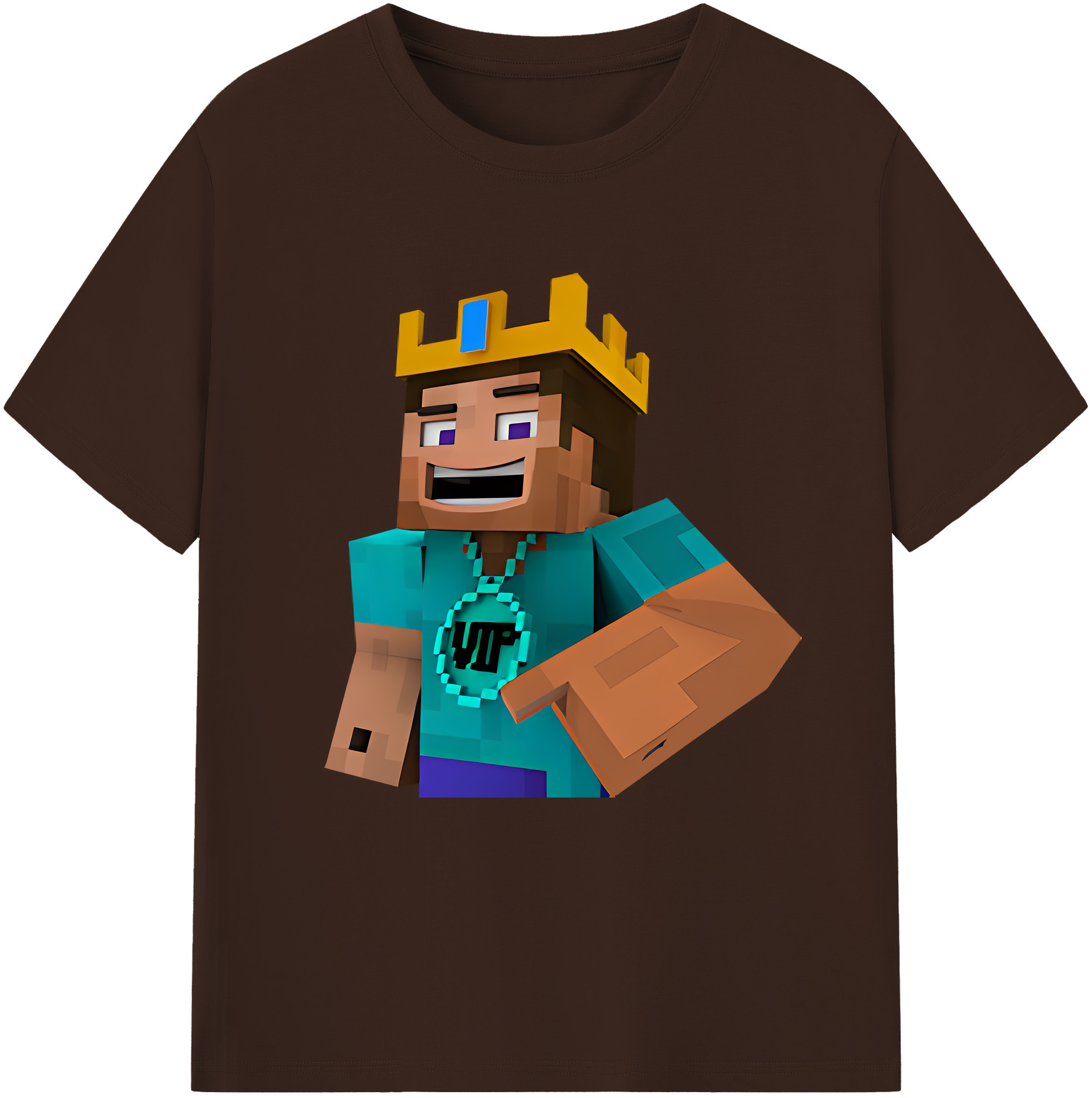 （画像用） マインクラフト ブロックの世界 Minecraft MC Block world 綿100％半袖Tシャツ（フロントプリント）
