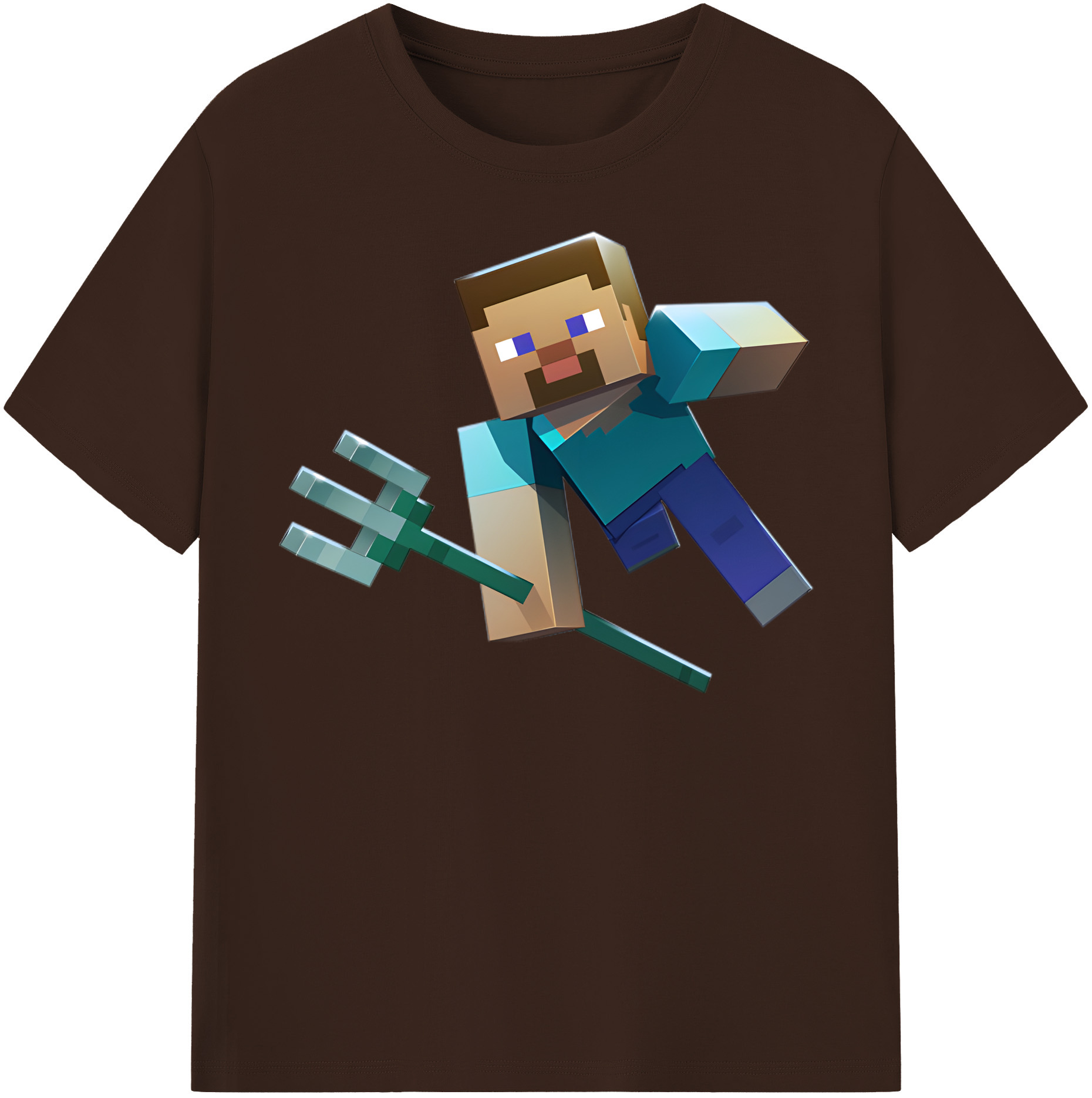 （画像用） マインクラフト ブロックの世界 Minecraft MC Block world 綿100％半袖Tシャツ（フロントプリント）