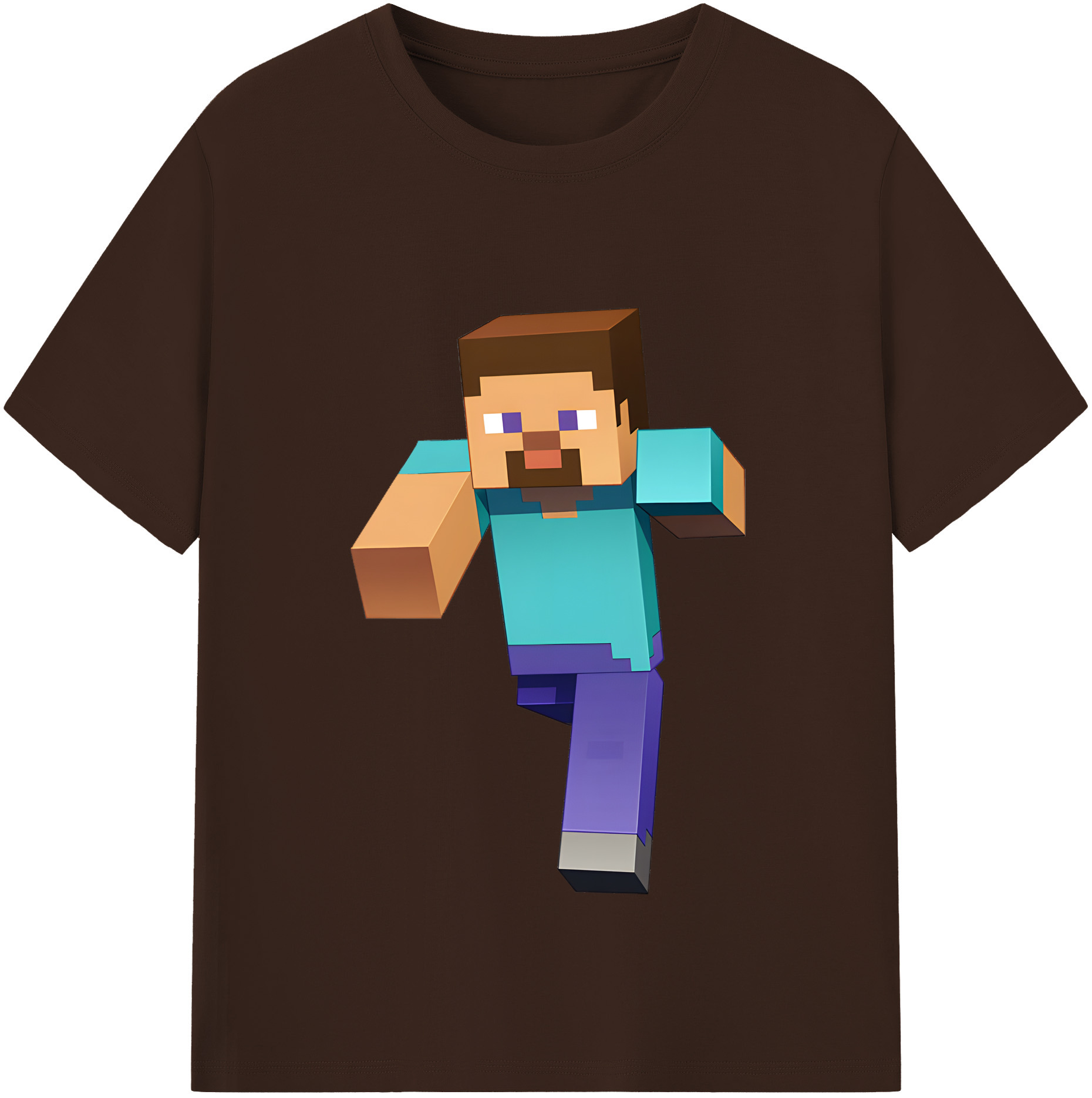 （画像用） マインクラフト ブロックの世界 Minecraft MC Block world 綿100％半袖Tシャツ（フロントプリント）