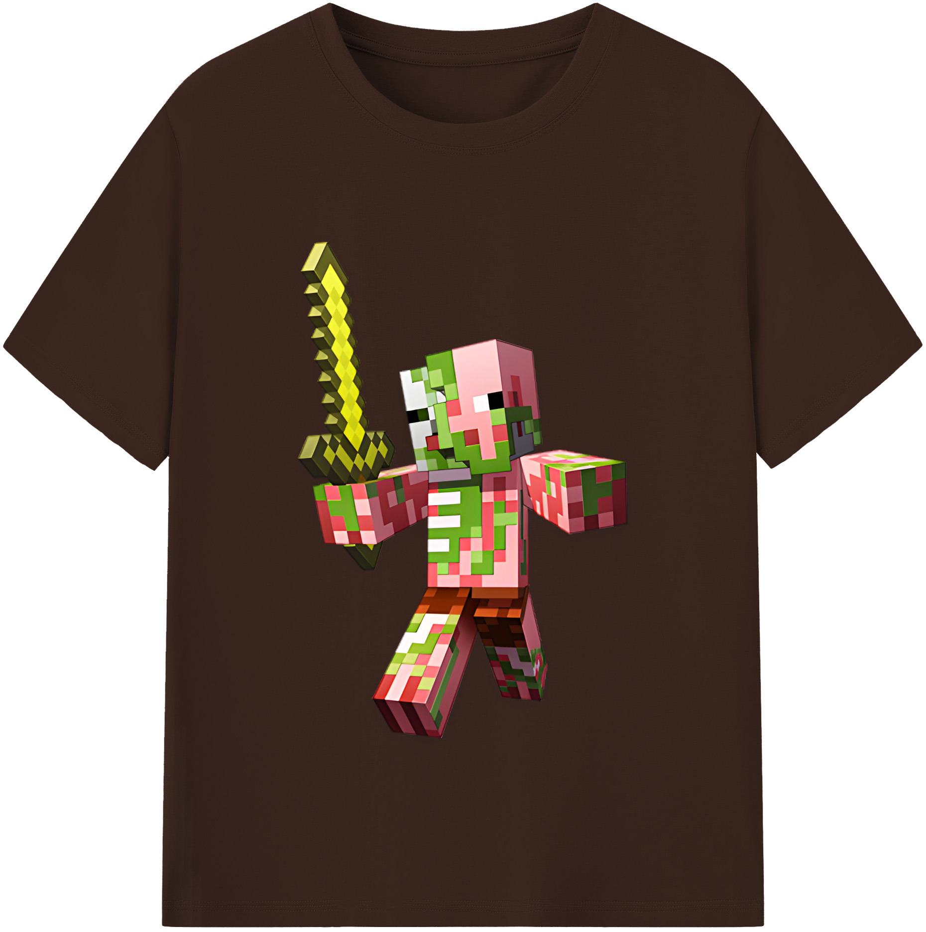 （画像用） マインクラフト ブロックの世界 Minecraft MC Block world 綿100％半袖Tシャツ（フロントプリント）