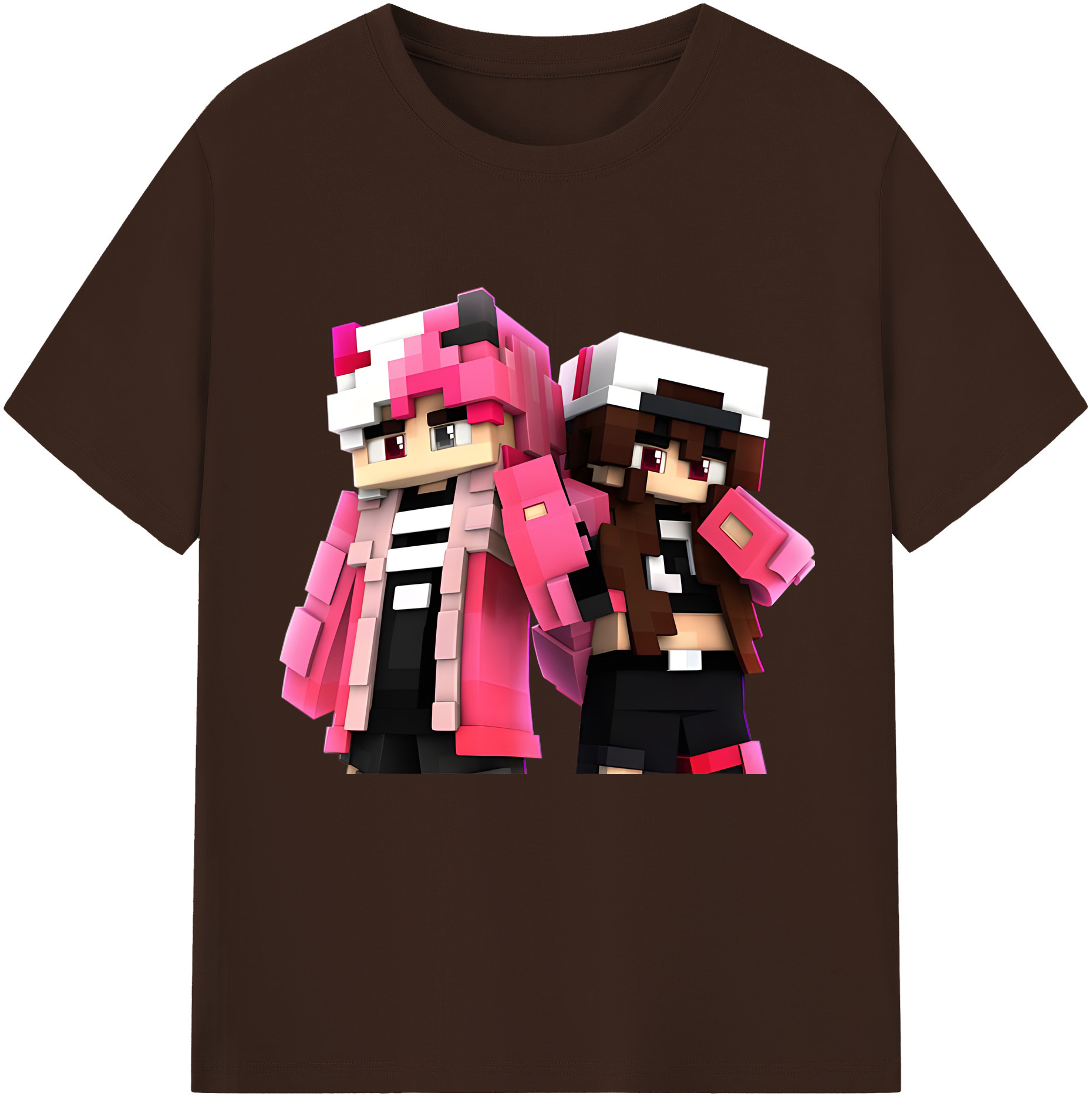 （画像用） マインクラフト ブロックの世界 Minecraft MC Block world 綿100％半袖Tシャツ（フロントプリント）