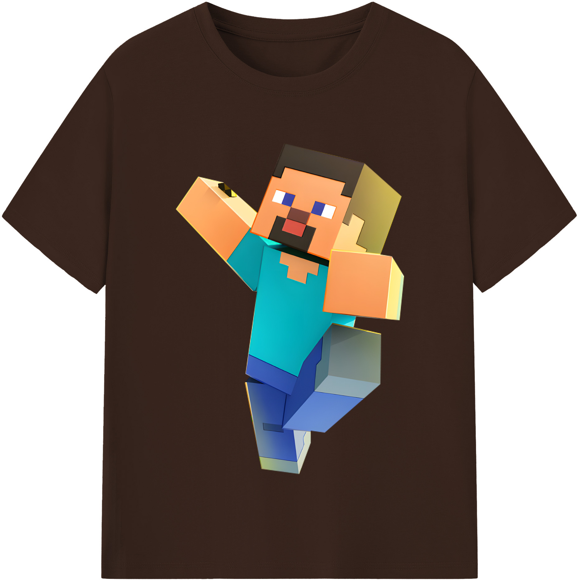 （画像用） マインクラフト ブロックの世界 Minecraft MC Block world 綿100％半袖Tシャツ（フロントプリント）