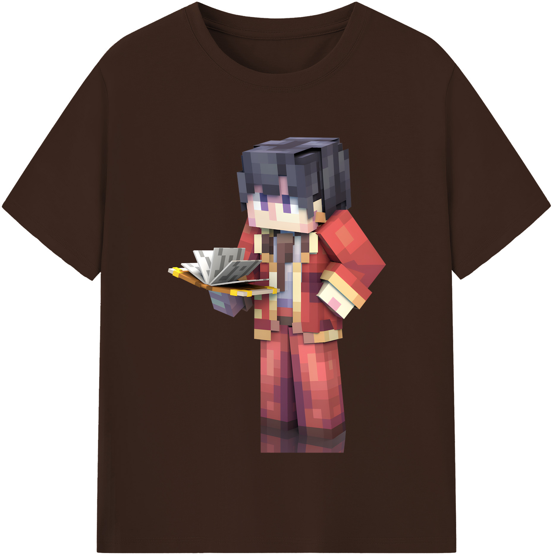 （画像用） マインクラフト ブロックの世界 Minecraft MC Block world 綿100％半袖Tシャツ（フロントプリント）