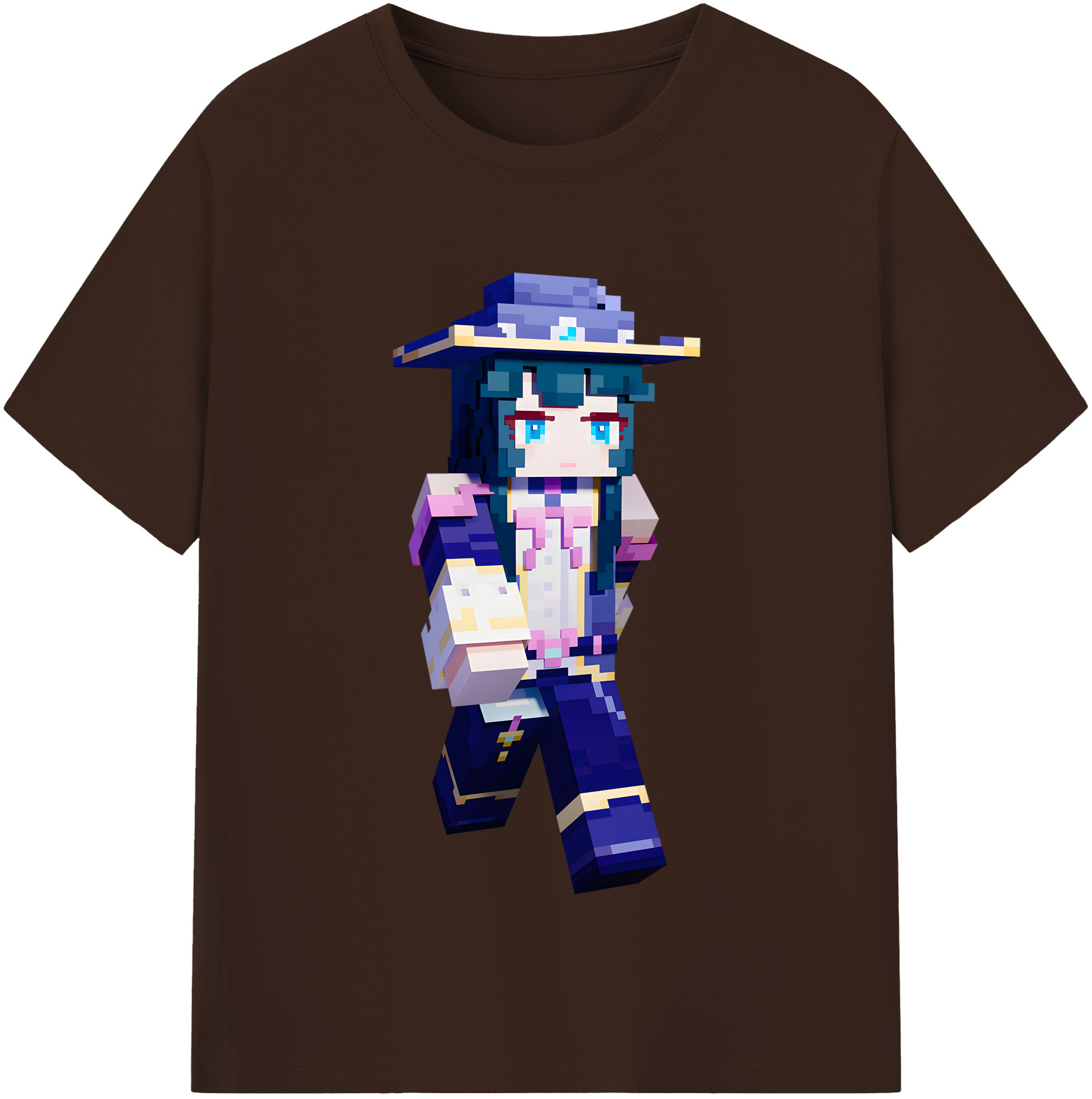 （画像用） マインクラフト ブロックの世界 Minecraft MC Block world 綿100％半袖Tシャツ（フロントプリント）