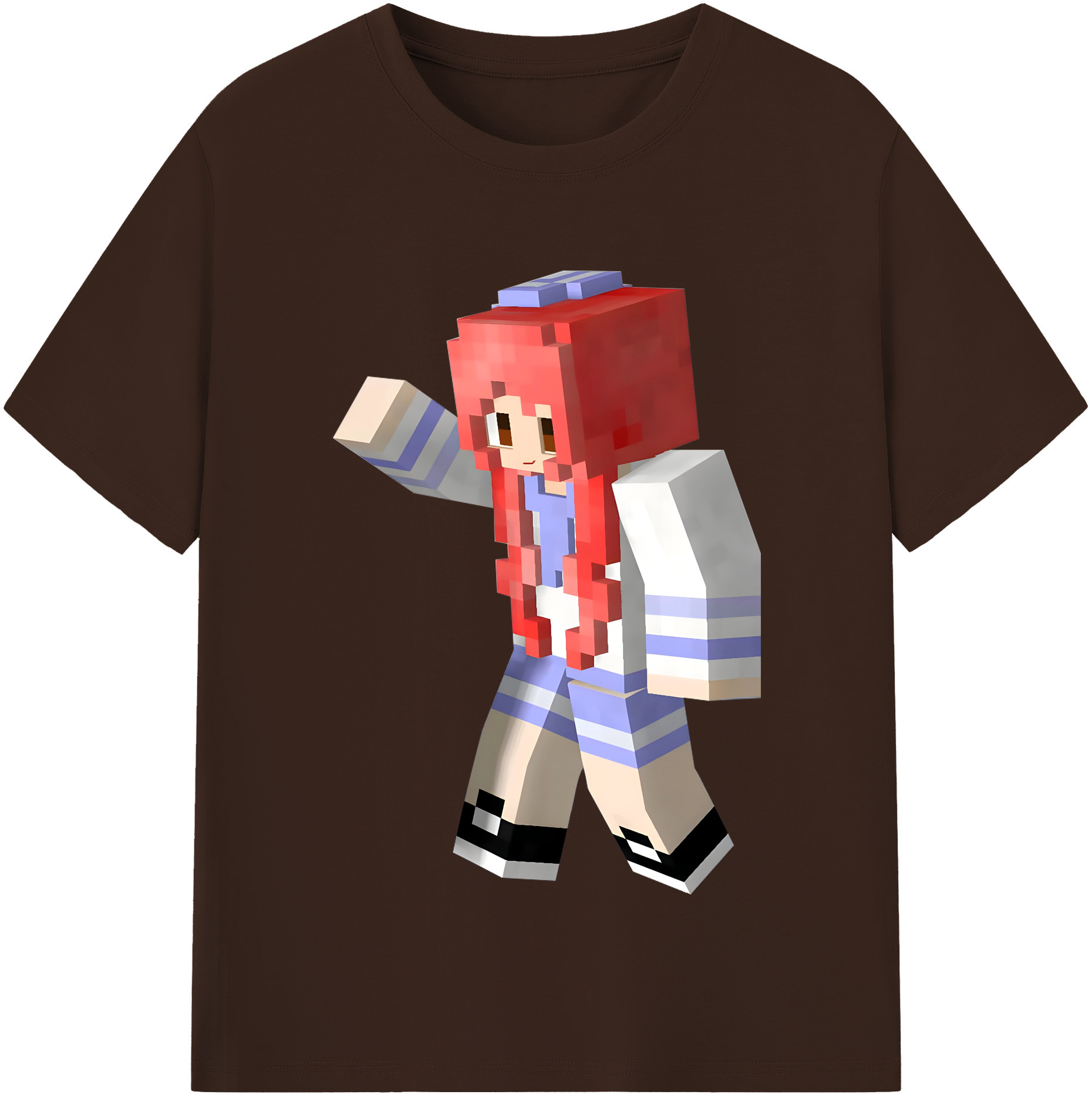 （画像用） マインクラフト ブロックの世界 Minecraft MC Block world 綿100％半袖Tシャツ（フロントプリント）