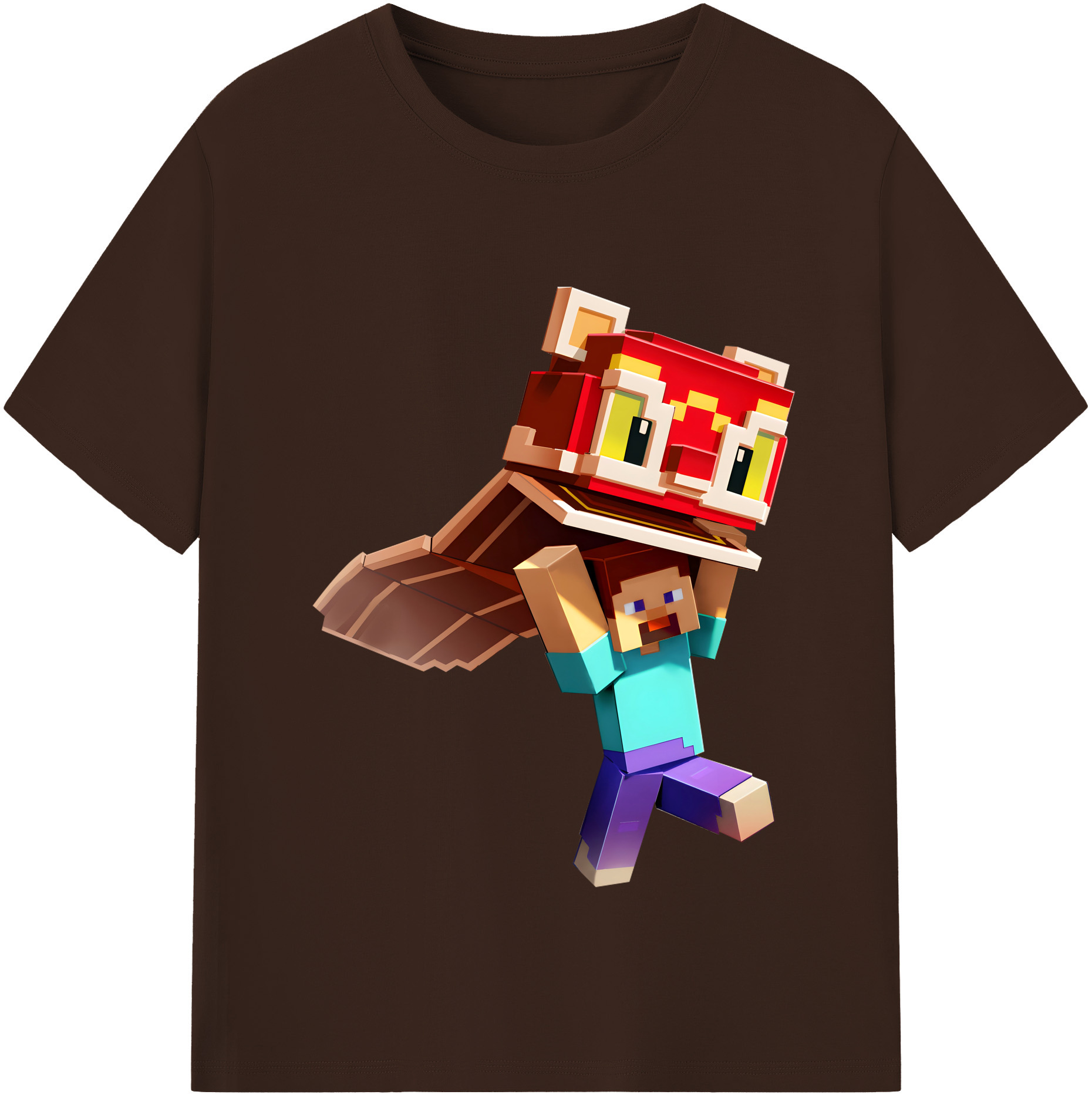 （画像用） マインクラフト ブロックの世界 Minecraft MC Block world 綿100％半袖Tシャツ（フロントプリント）