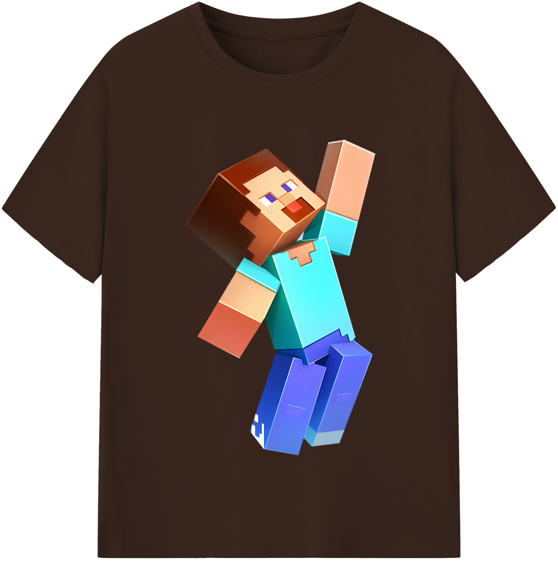 （画像用） マインクラフト ブロックの世界 Minecraft MC Block world 綿100％半袖Tシャツ（フロントプリント）